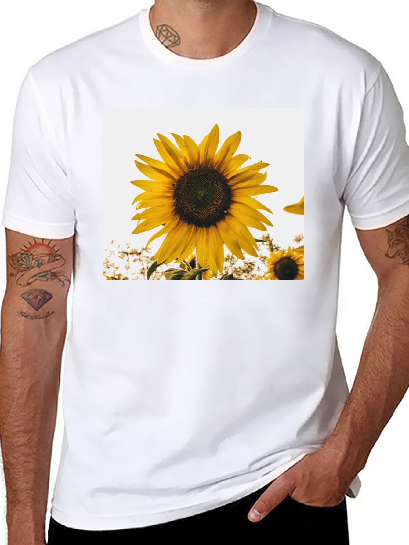 Sunflower Graphic T-Shirt - Black Cotton Tee
