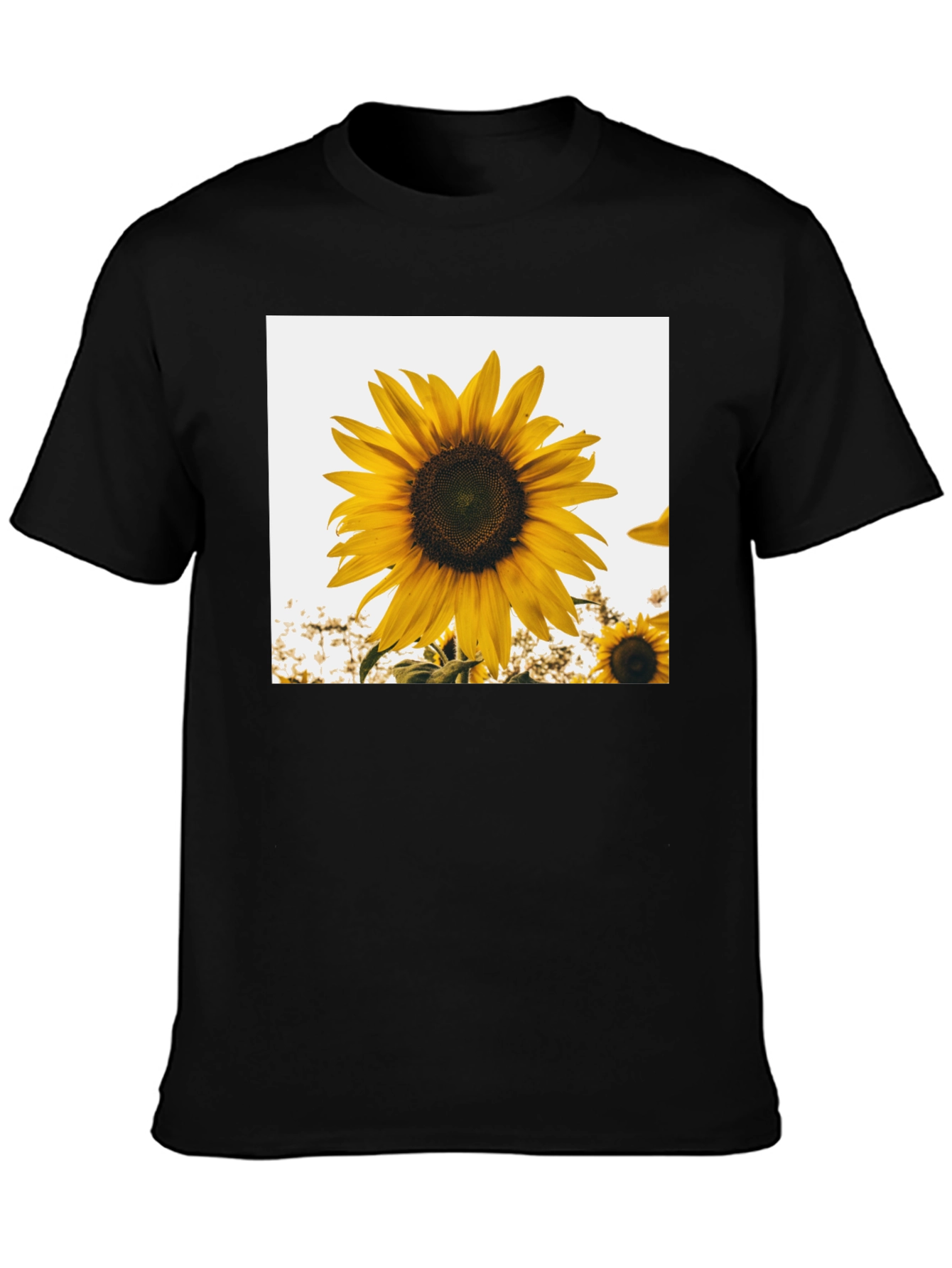 Sunflower Graphic T-Shirt - Black Cotton Tee