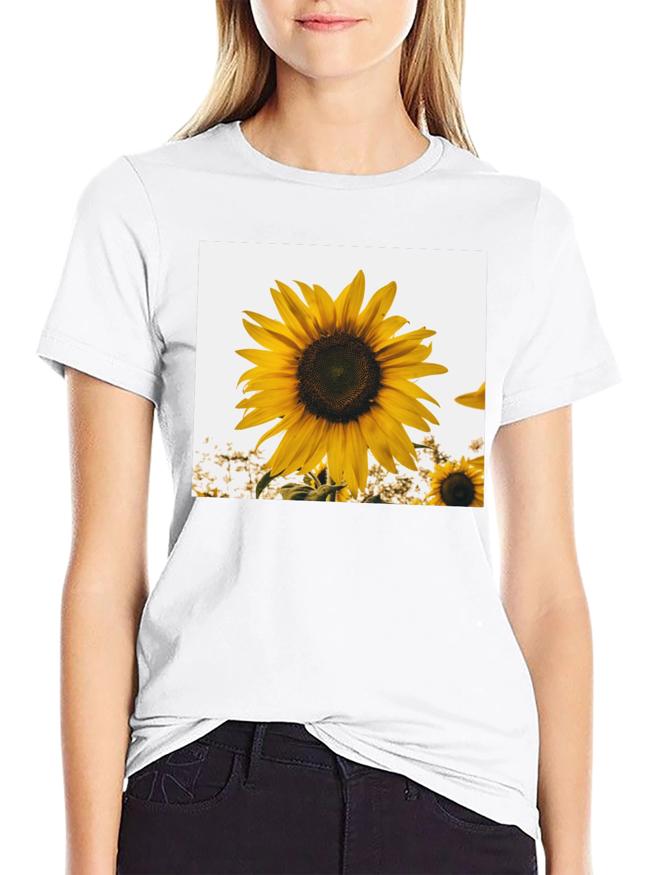 Sunflower Graphic T-Shirt - Black Cotton Tee