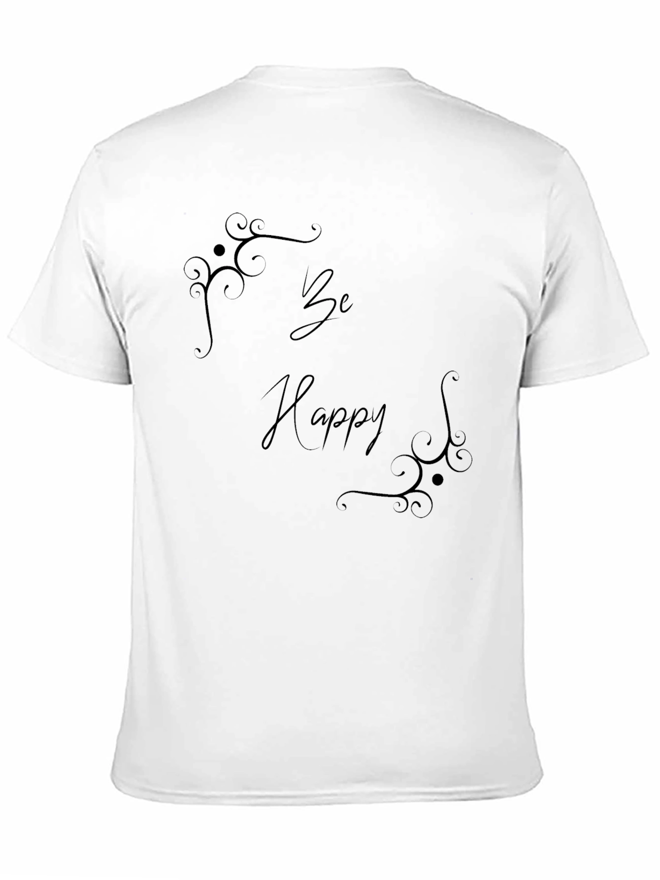 Be Happy Black Graphic Tee