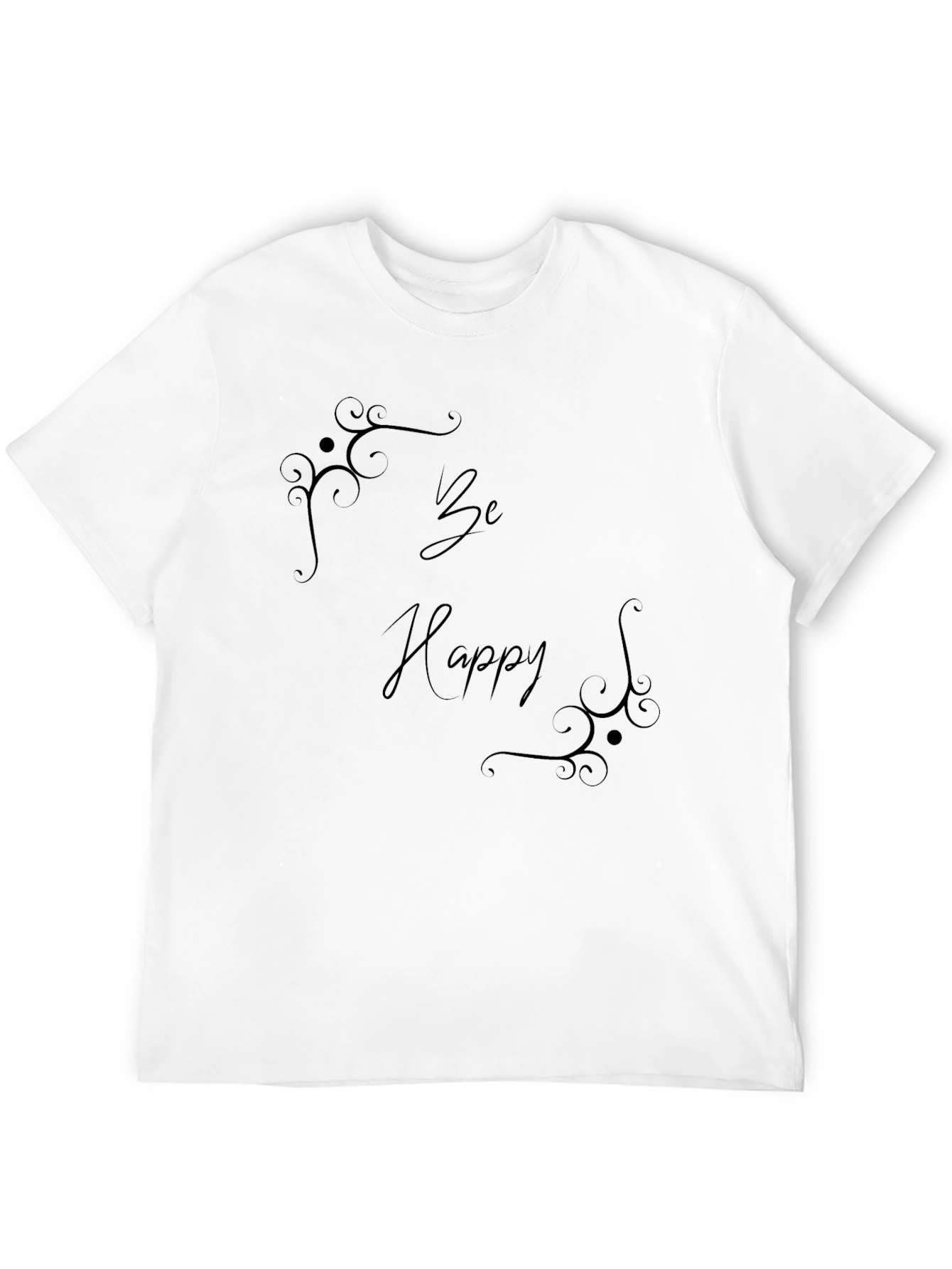 Be Happy Black Graphic Tee