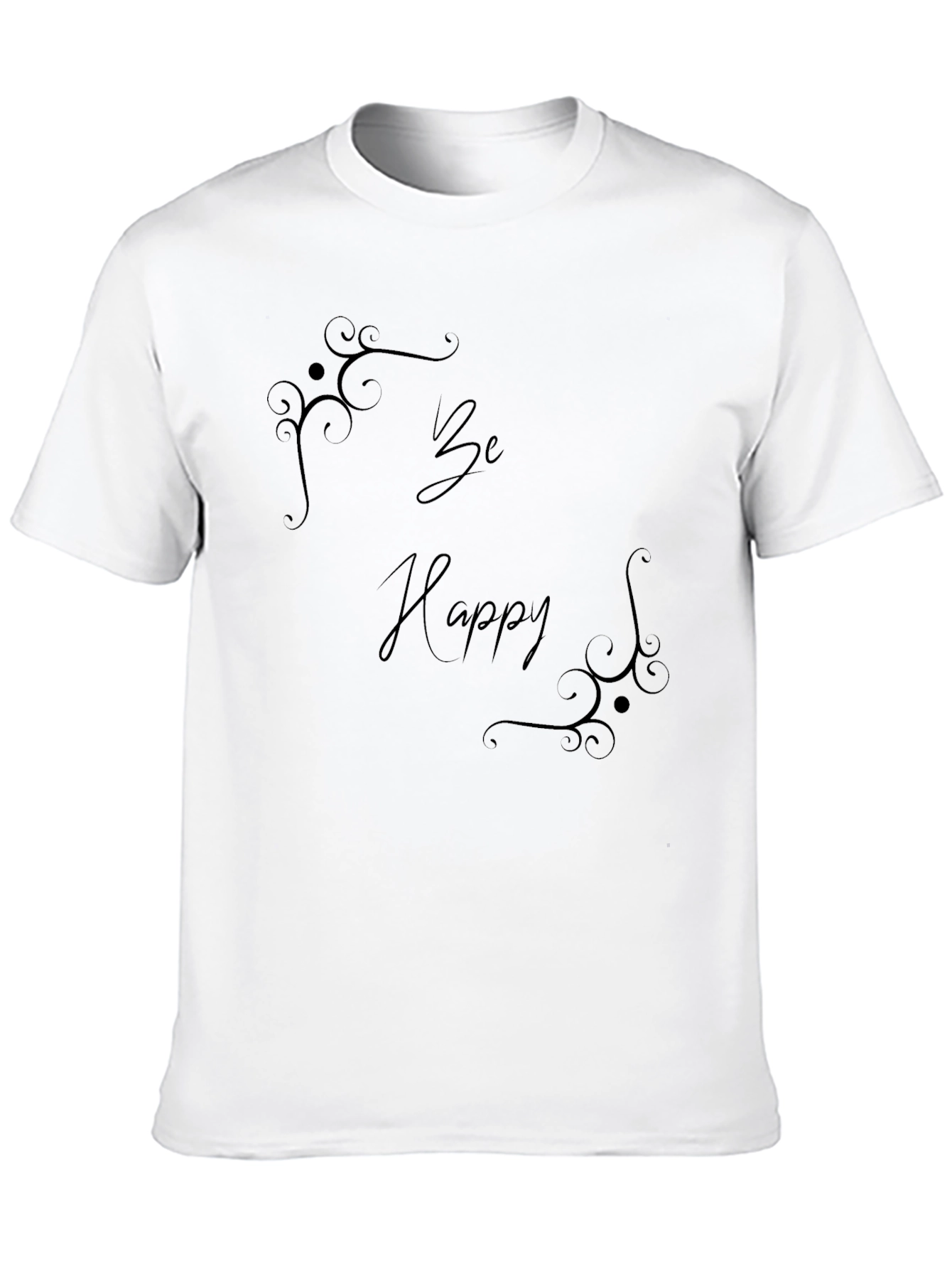 Be Happy Black Graphic Tee