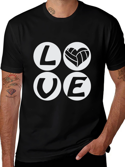 Love Volleyball Graphic Tee - Black Cotton T-Shirt