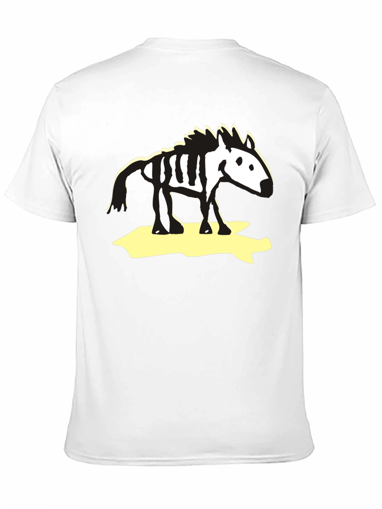 Zebra Skeleton Graphic Tee - Black Cotton T-Shirt