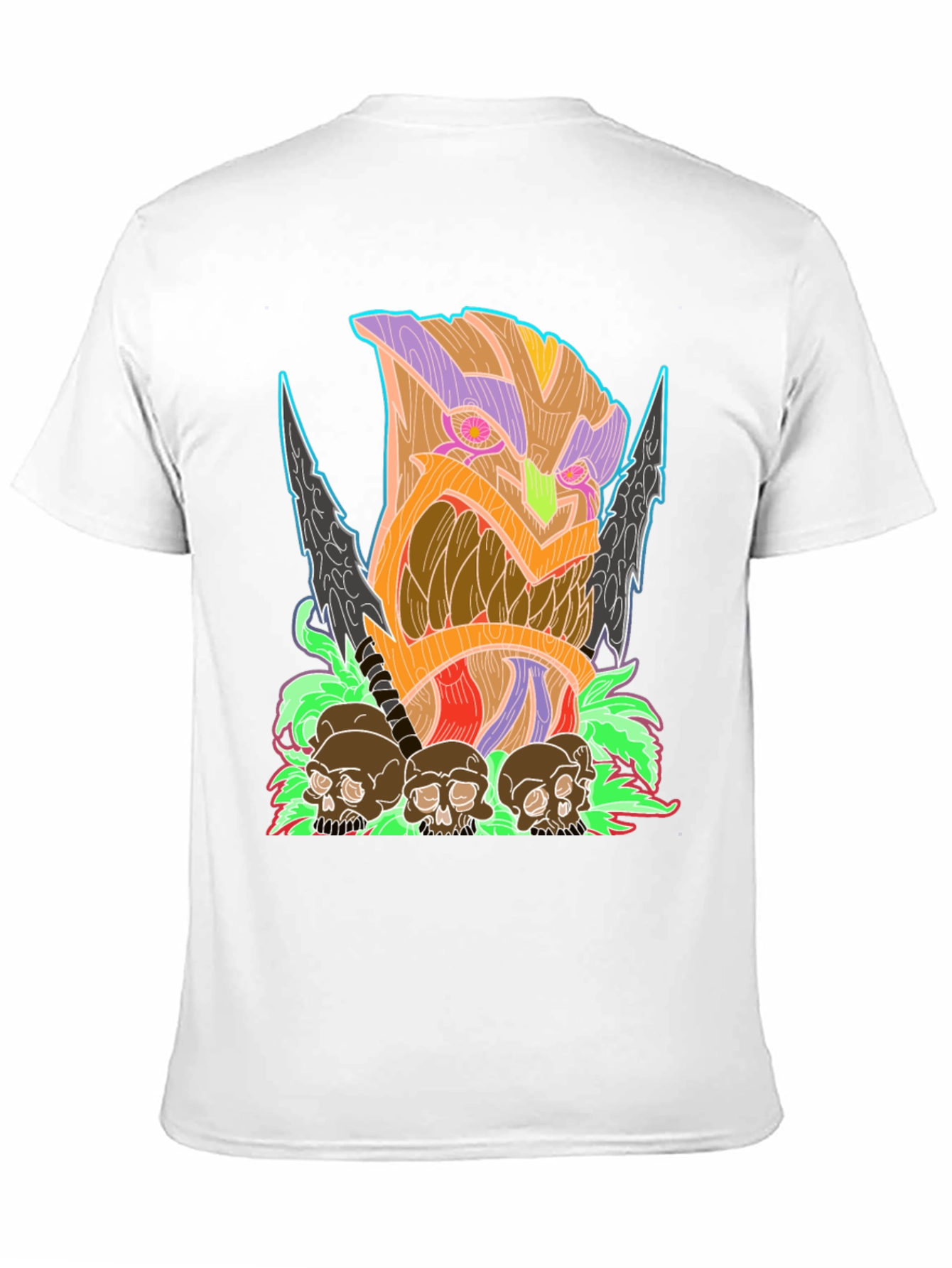 Tiki Skull Graphic Tee - Black