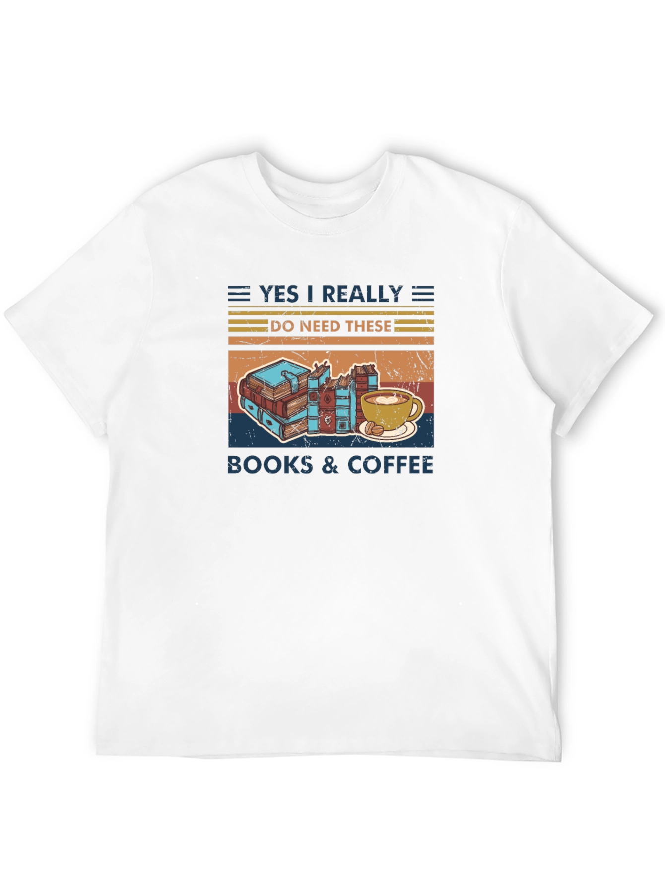 Books & Coffee Retro Graphic Tee