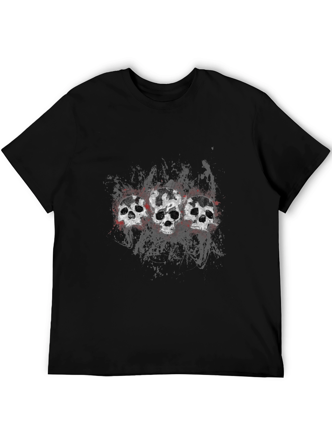 Skull Trio Graphic Tee - Mens Black T-Shirt