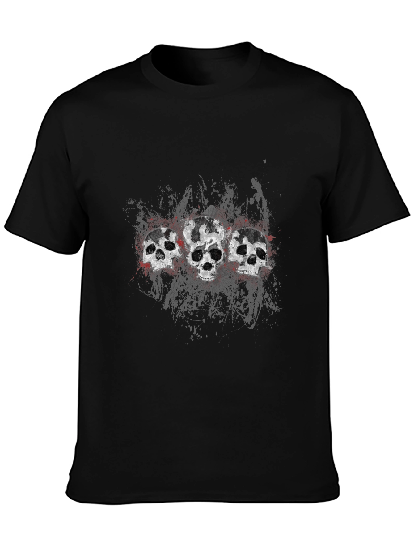 Skull Trio Graphic Tee - Mens Black T-Shirt