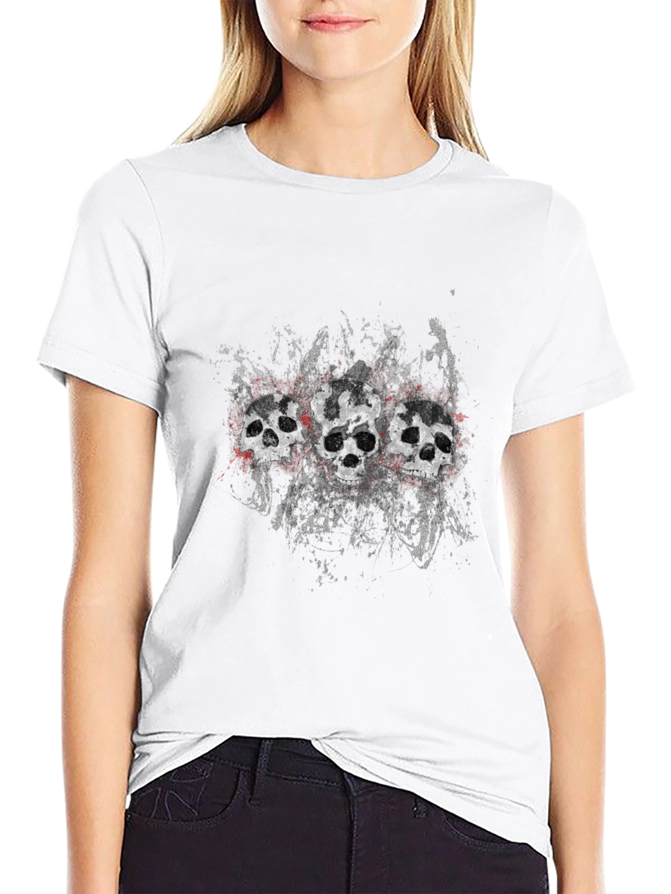 Skull Trio Graphic Tee - Mens Black T-Shirt