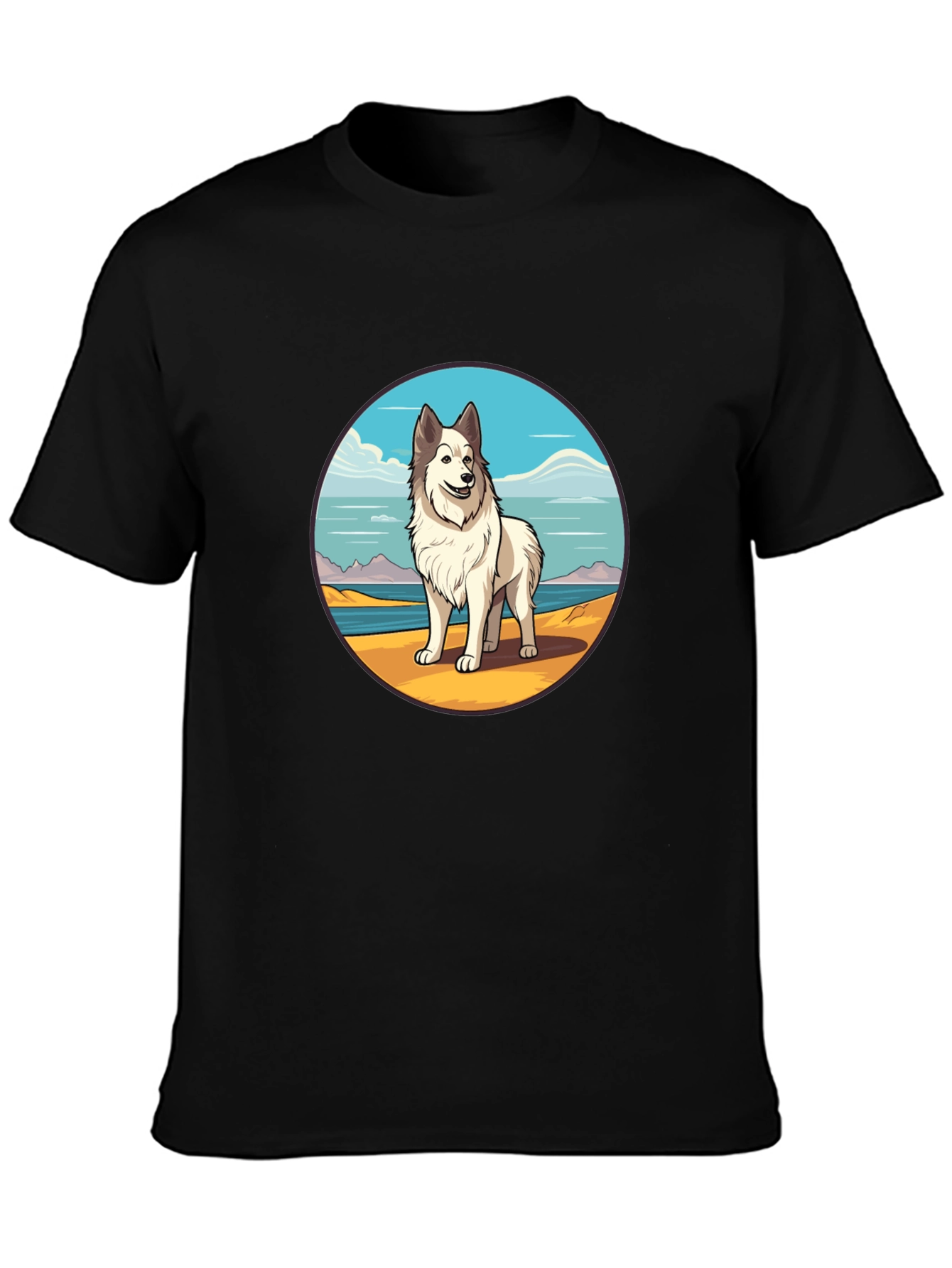 Dog Breed T-Shirt - Beach Scene Graphic Tee