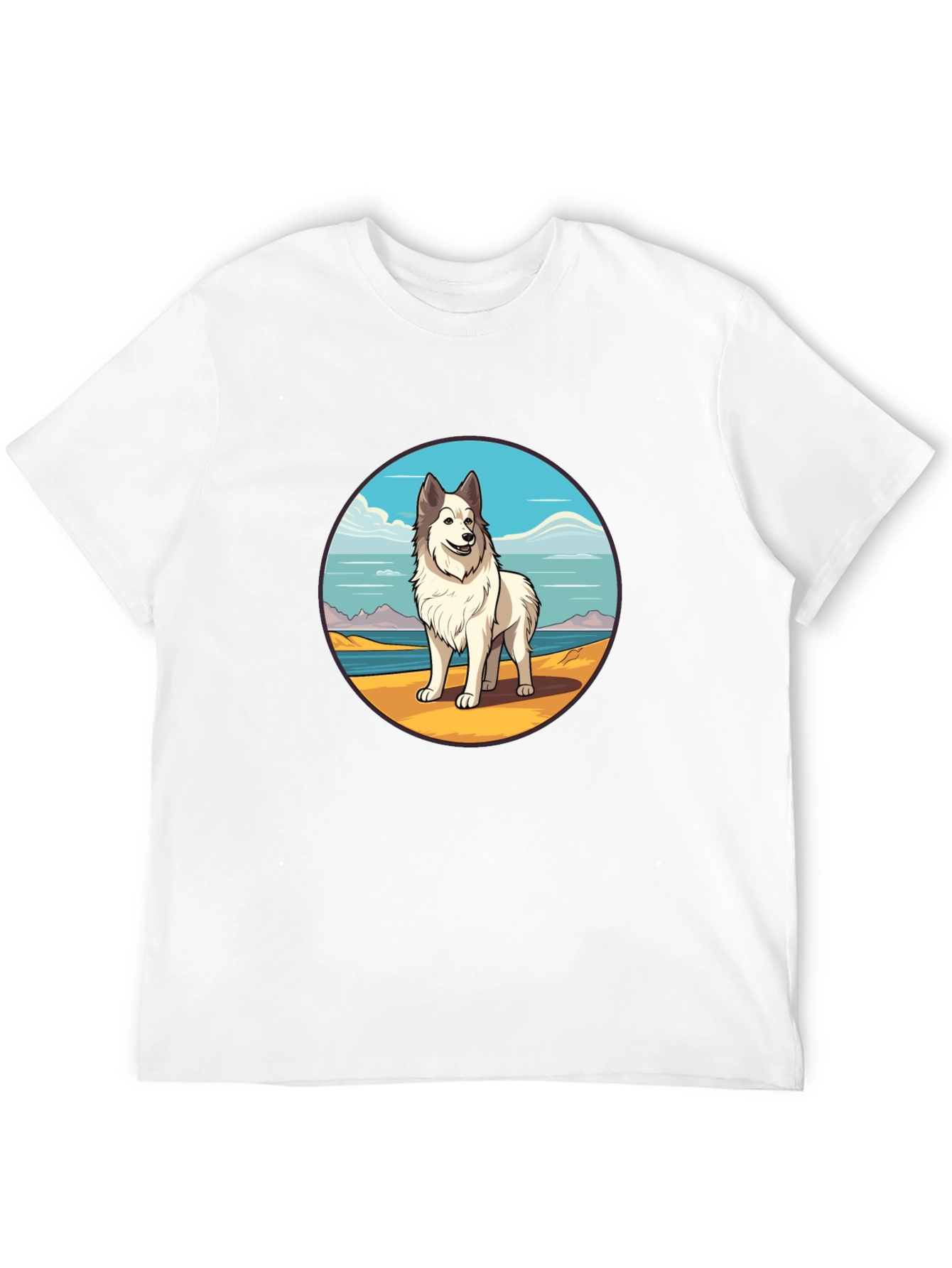 Dog Breed T-Shirt - Beach Scene Graphic Tee