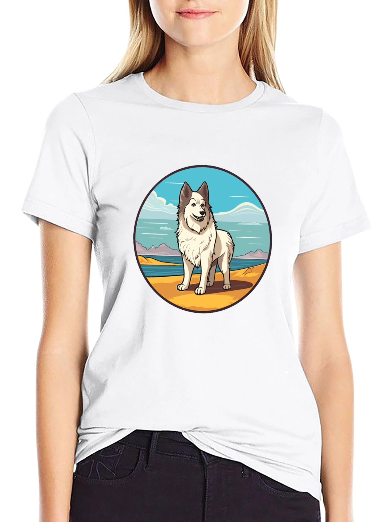 Dog Breed T-Shirt - Beach Scene Graphic Tee