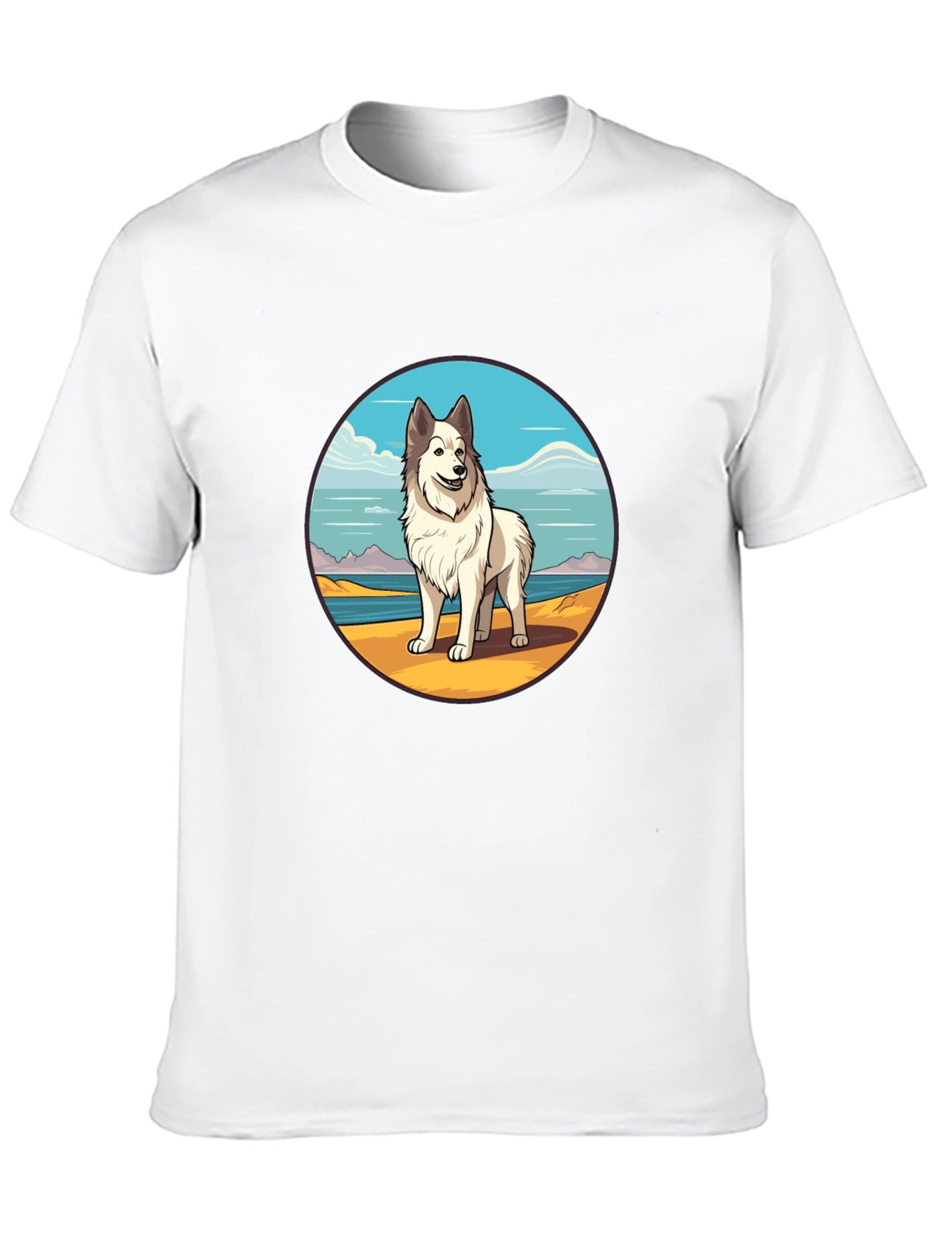 Dog Breed T-Shirt - Beach Scene Graphic Tee
