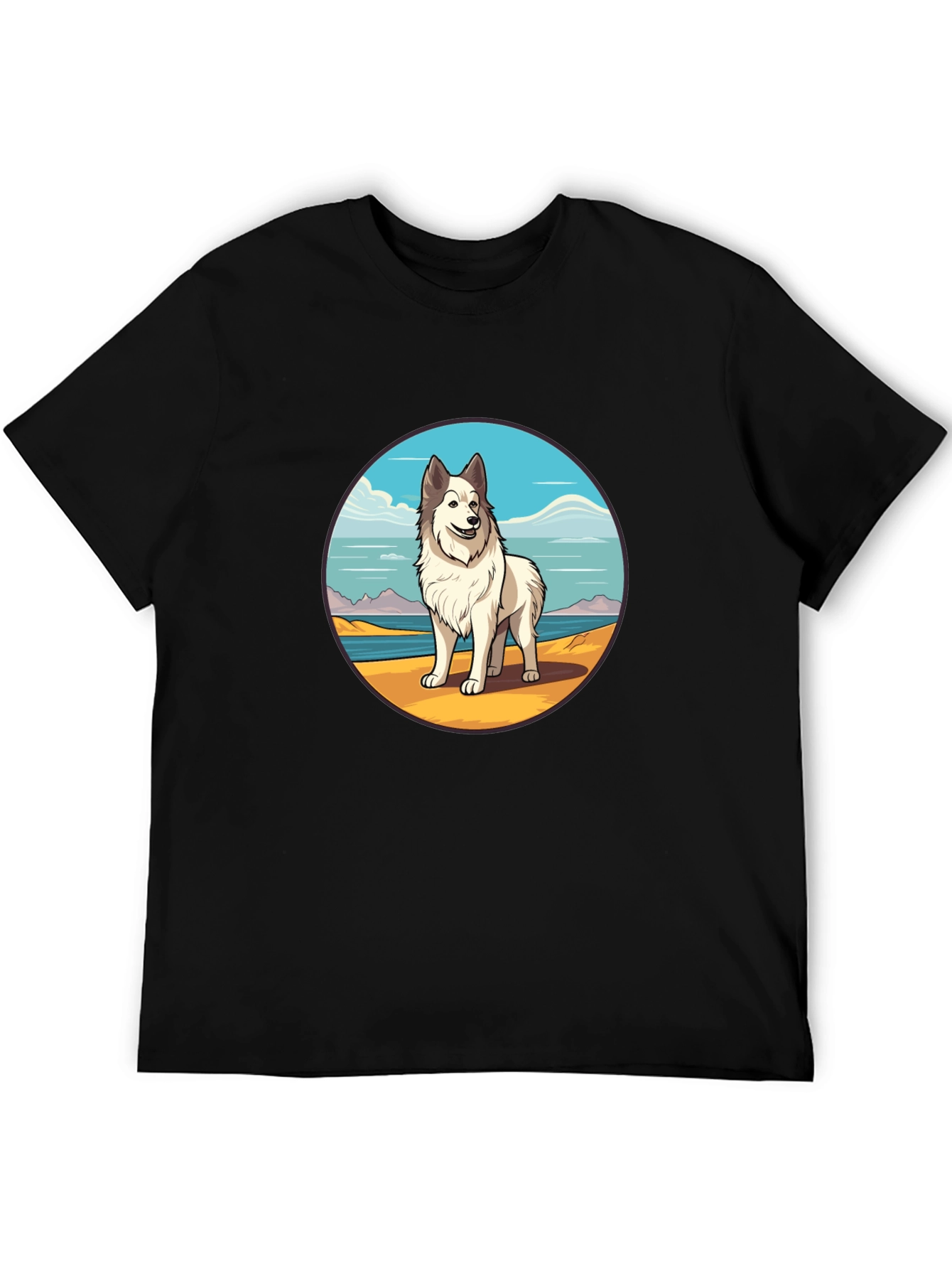 Dog Breed T-Shirt - Beach Scene Graphic Tee