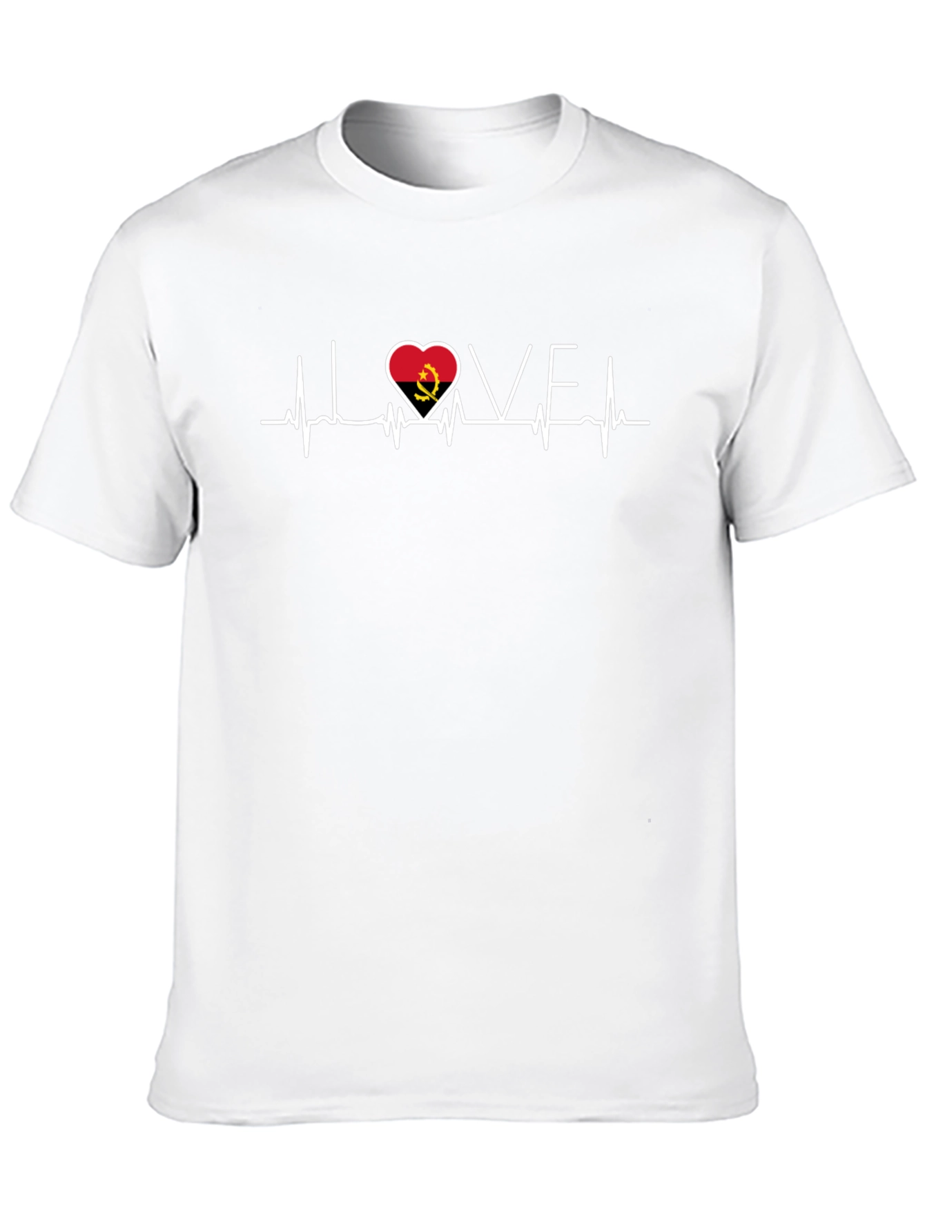 Angola Love Heartbeat Black T-Shirt