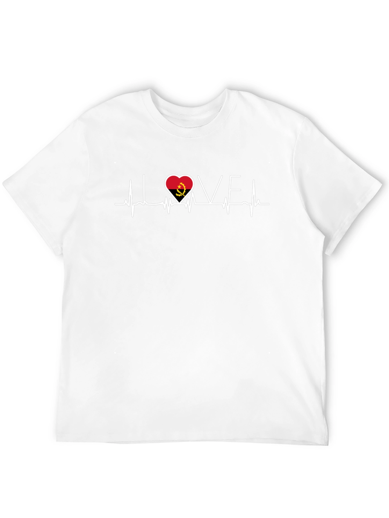 Angola Love Heartbeat Black T-Shirt