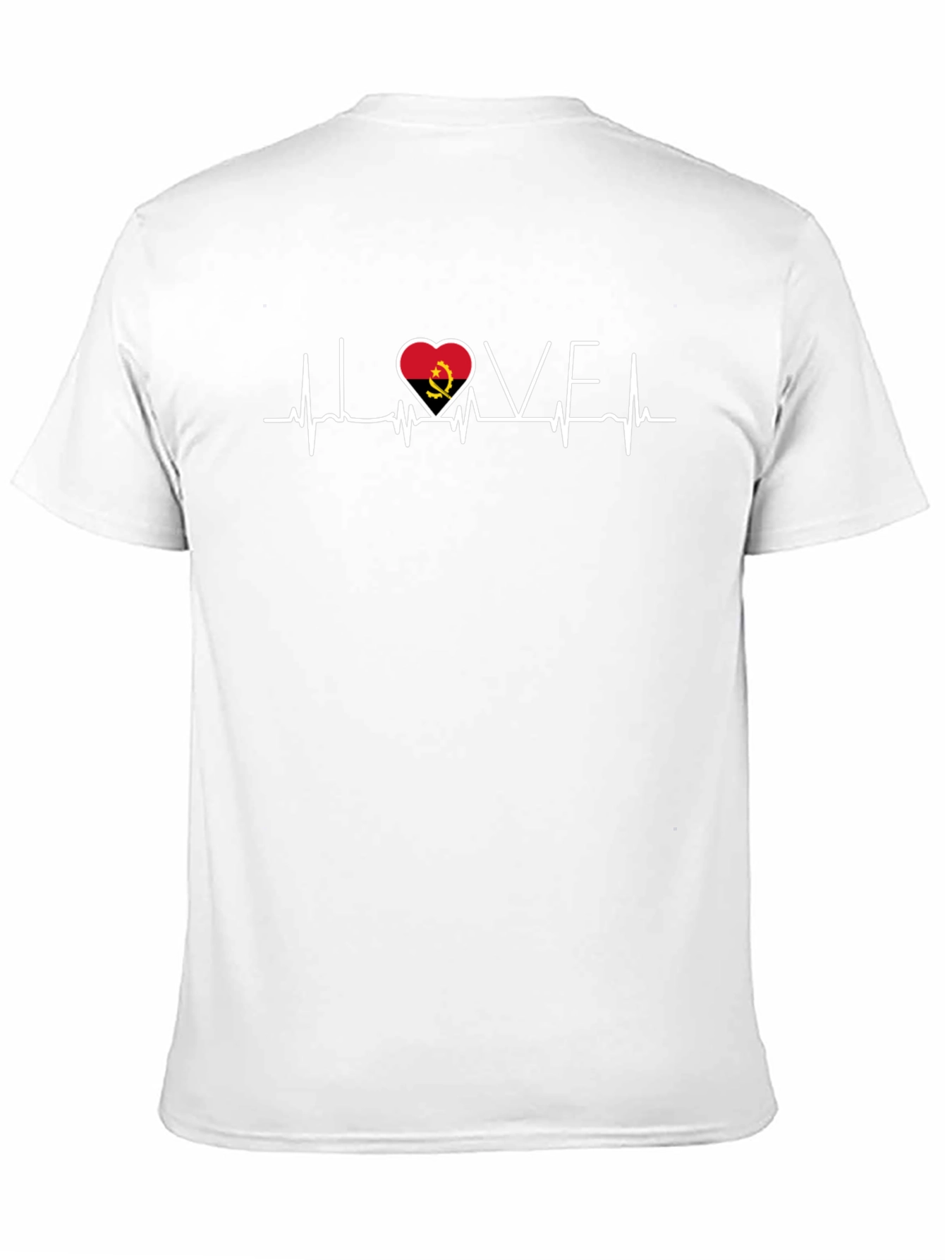 Angola Love Heartbeat Black T-Shirt