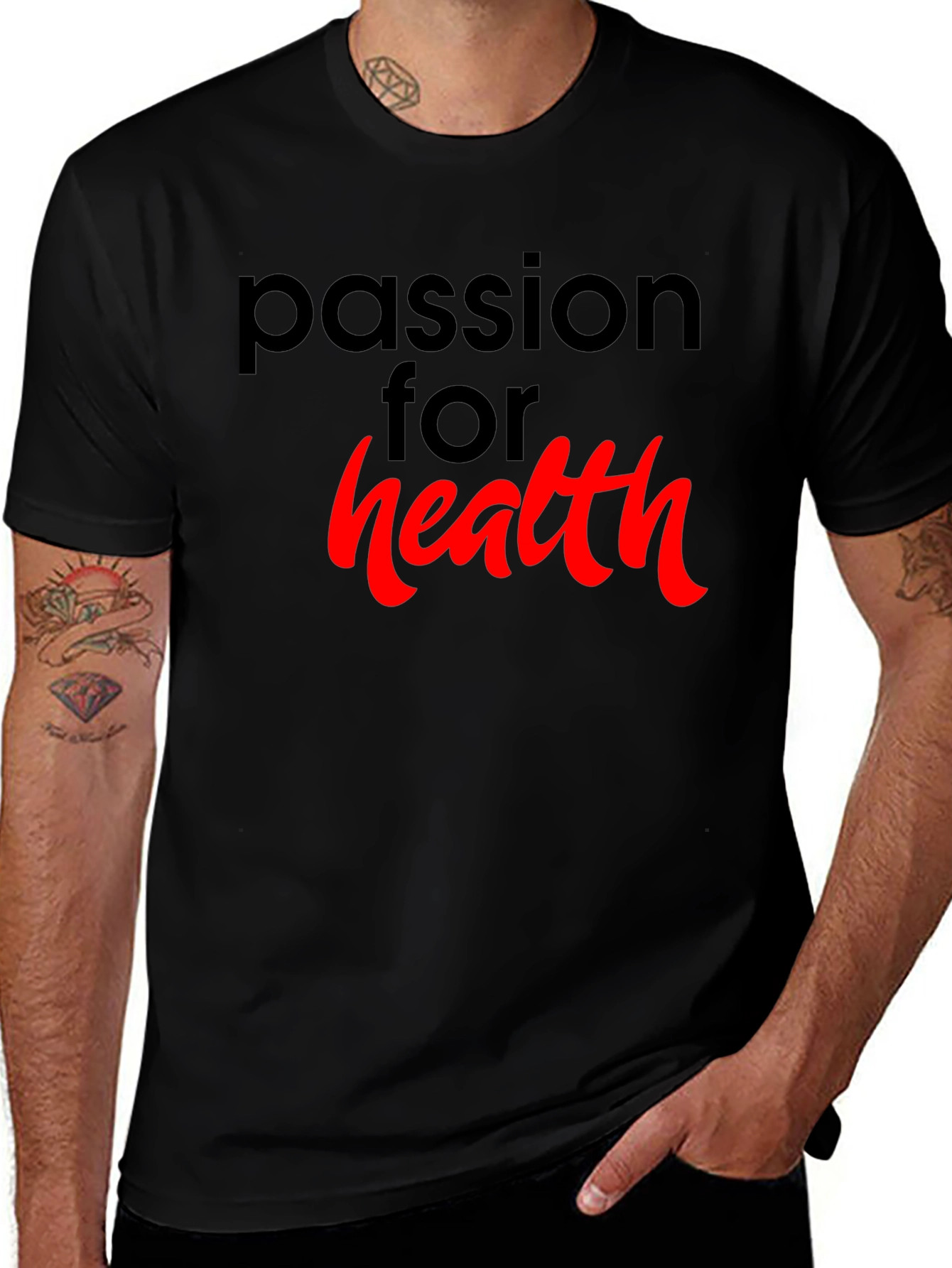 Passion for Health T-Shirt - Black Cotton Tee