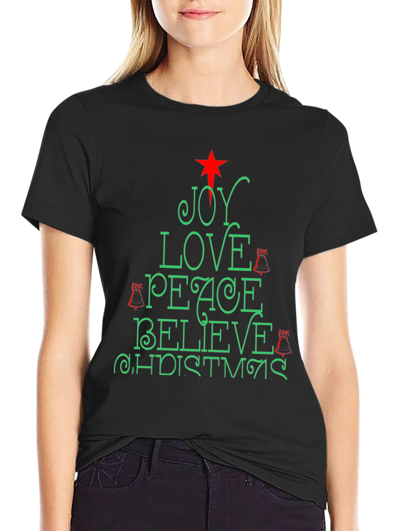 Holiday Christmas Joy Love Peace Tee
