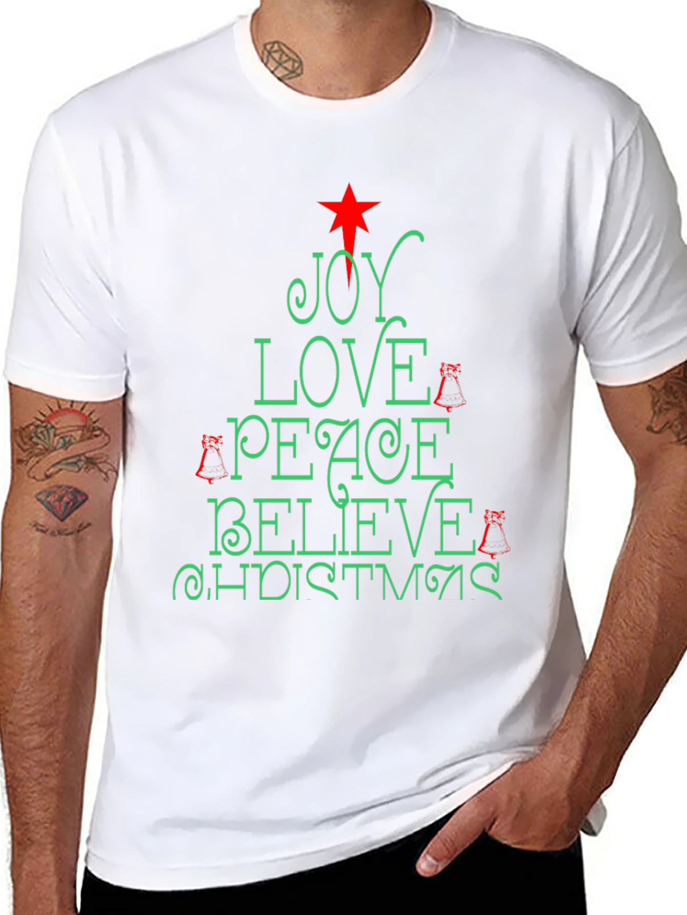 Holiday Christmas Joy Love Peace Tee
