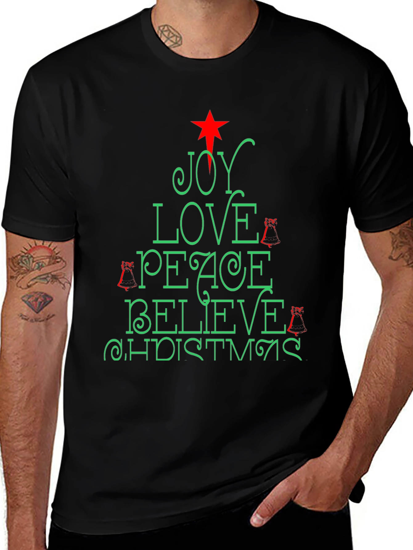 Holiday Christmas Joy Love Peace Tee