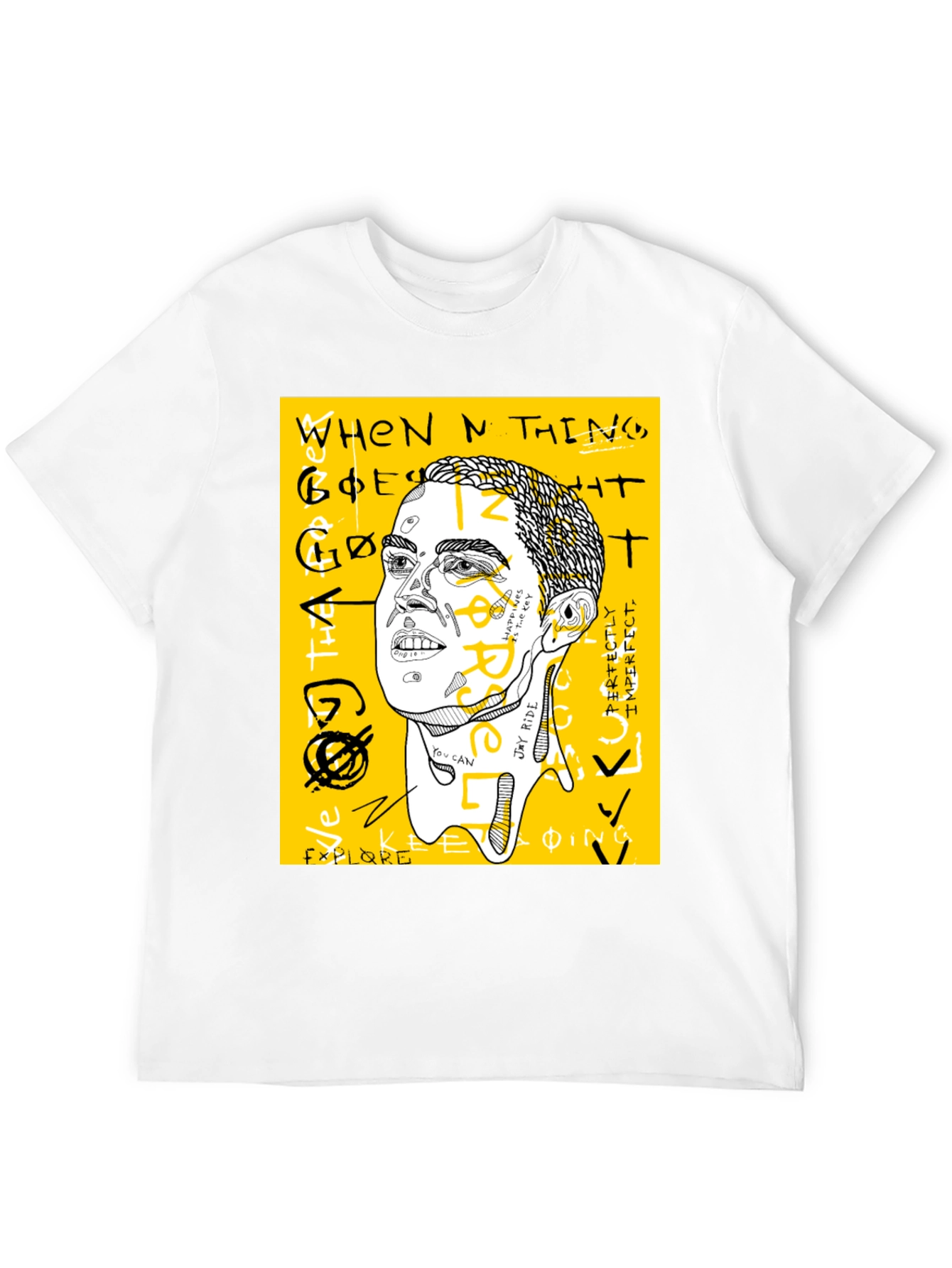 Graphic Print Crew Neck Tee - Jay Rider Art