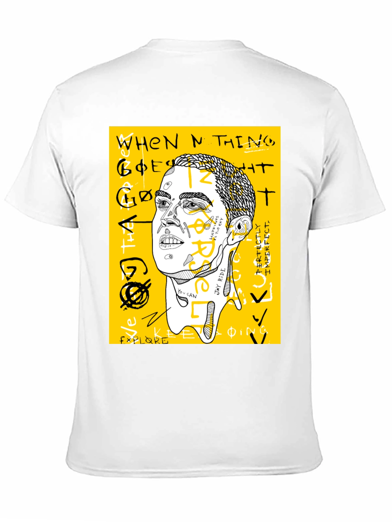 Graphic Print Crew Neck Tee - Jay Rider Art