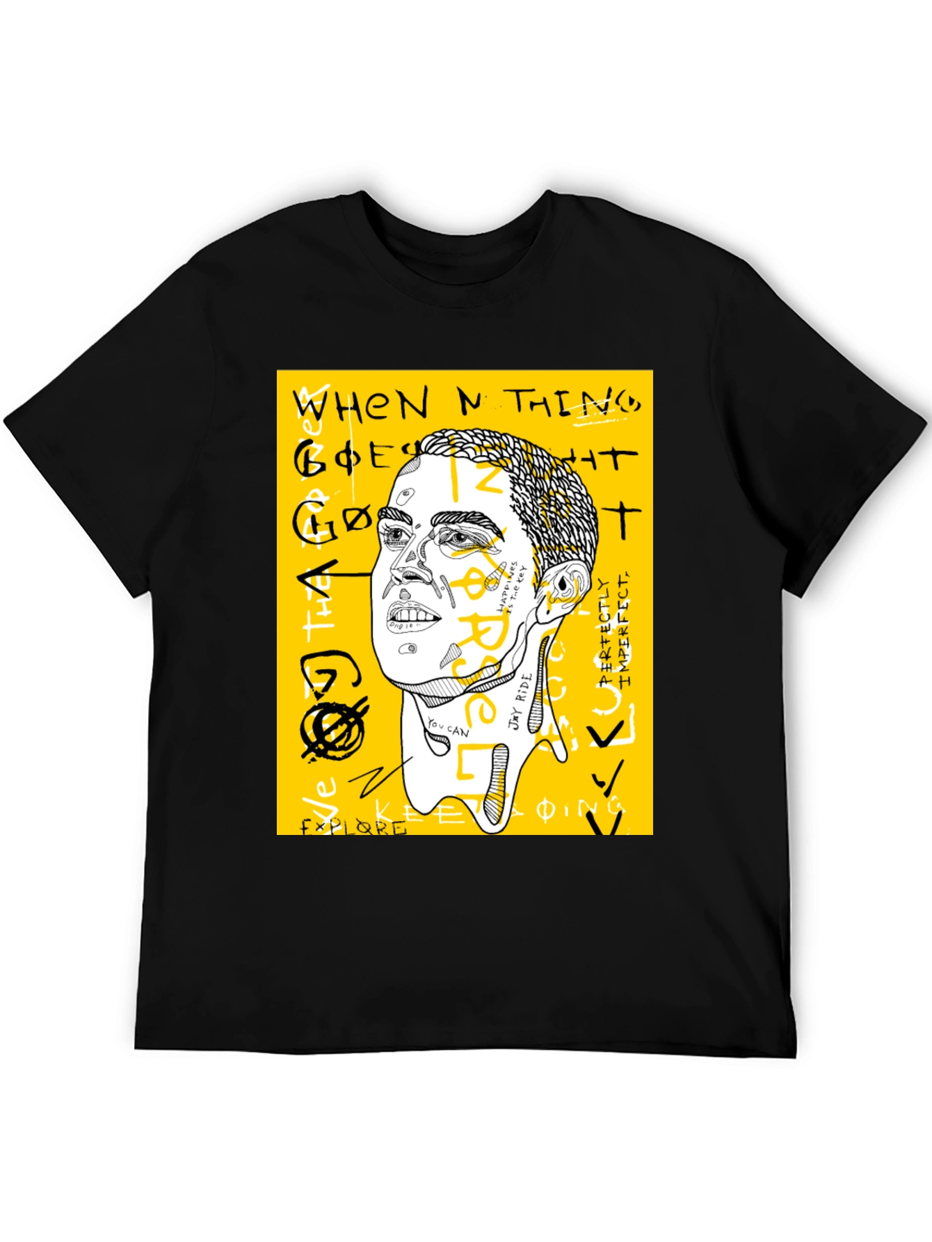 Graphic Print Crew Neck Tee - Jay Rider Art