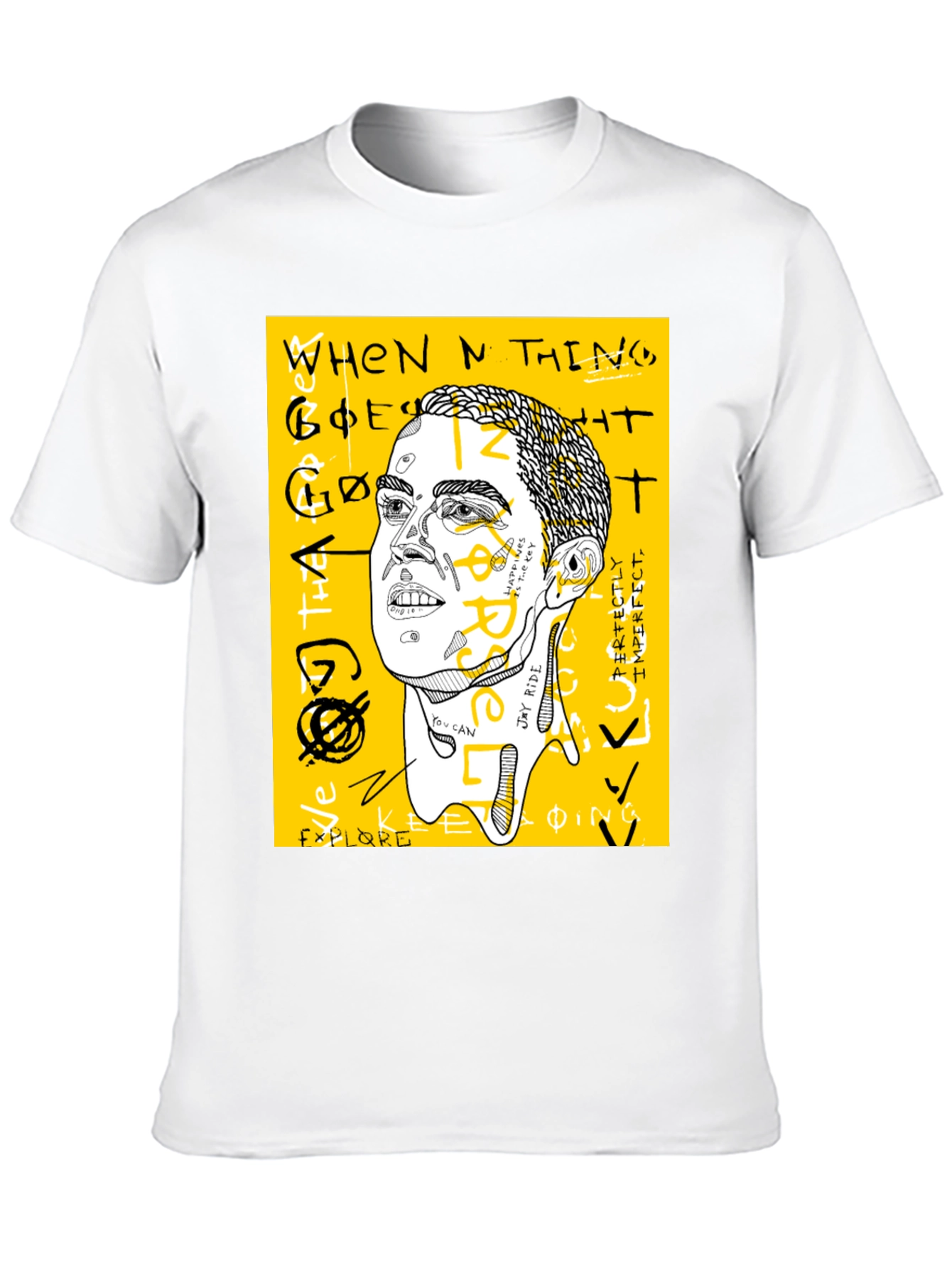 Graphic Print Crew Neck Tee - Jay Rider Art