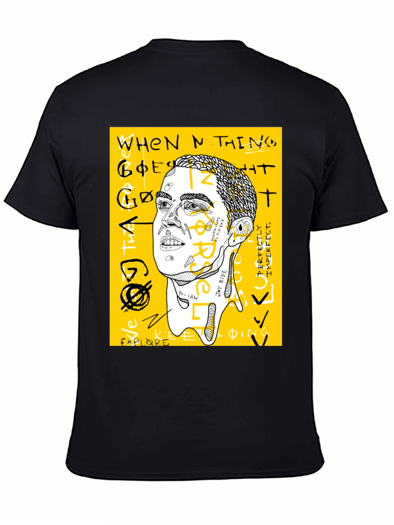 Graphic Print Crew Neck Tee - Jay Rider Art
