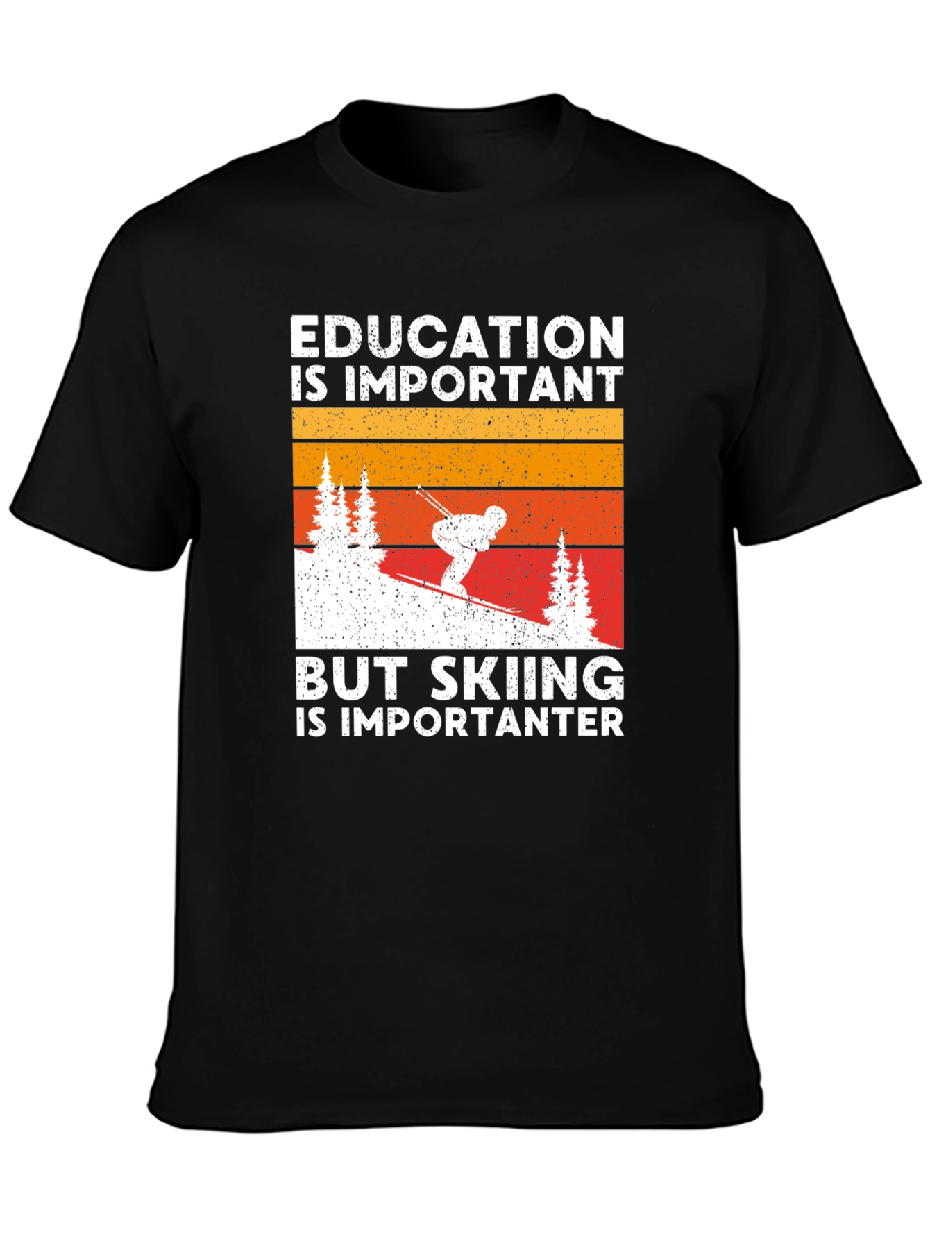 Education is Important But Skiing Tee