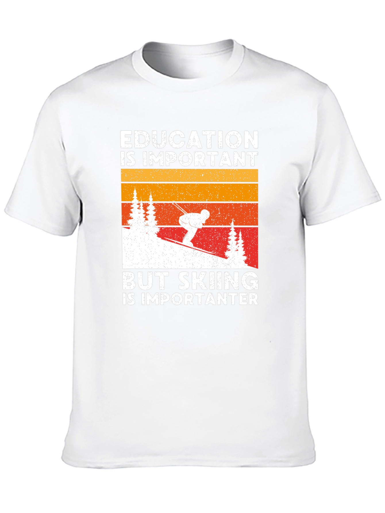 Education is Important But Skiing Tee