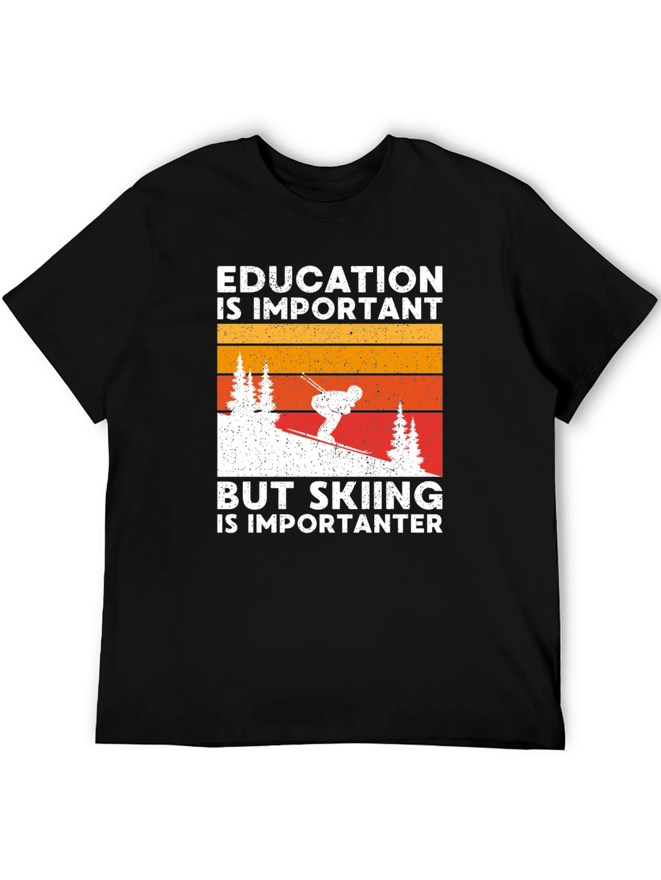 Education is Important But Skiing Tee