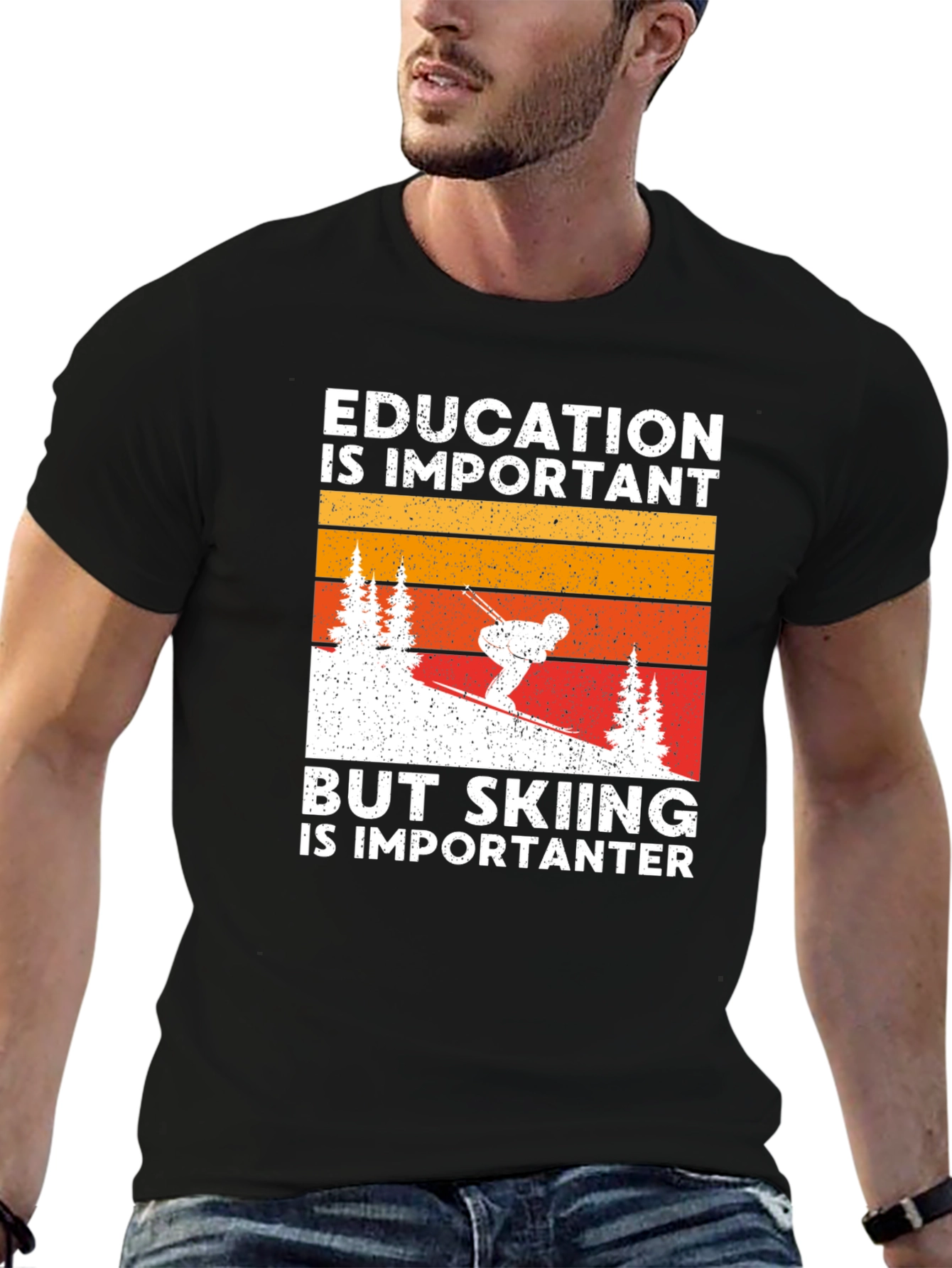 Education is Important But Skiing Tee