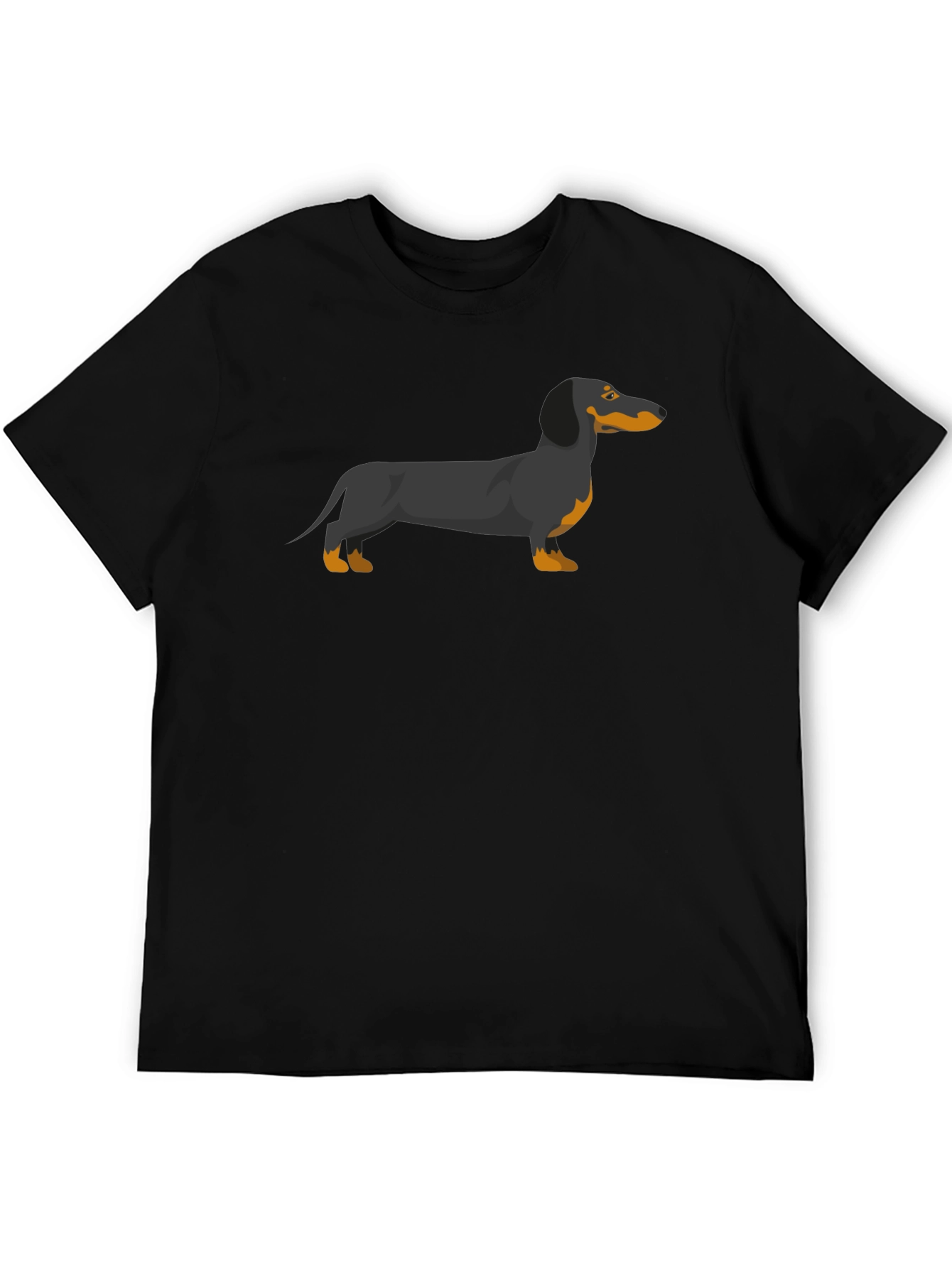 Dachshund Graphic Tee - Black Cotton T-Shirt