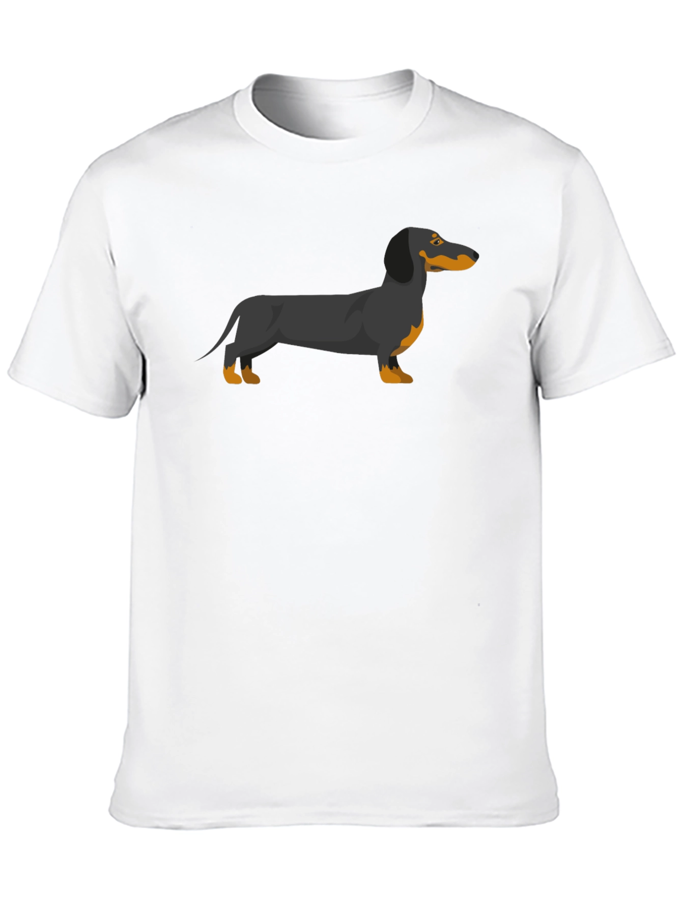 Dachshund Graphic Tee - Black Cotton T-Shirt