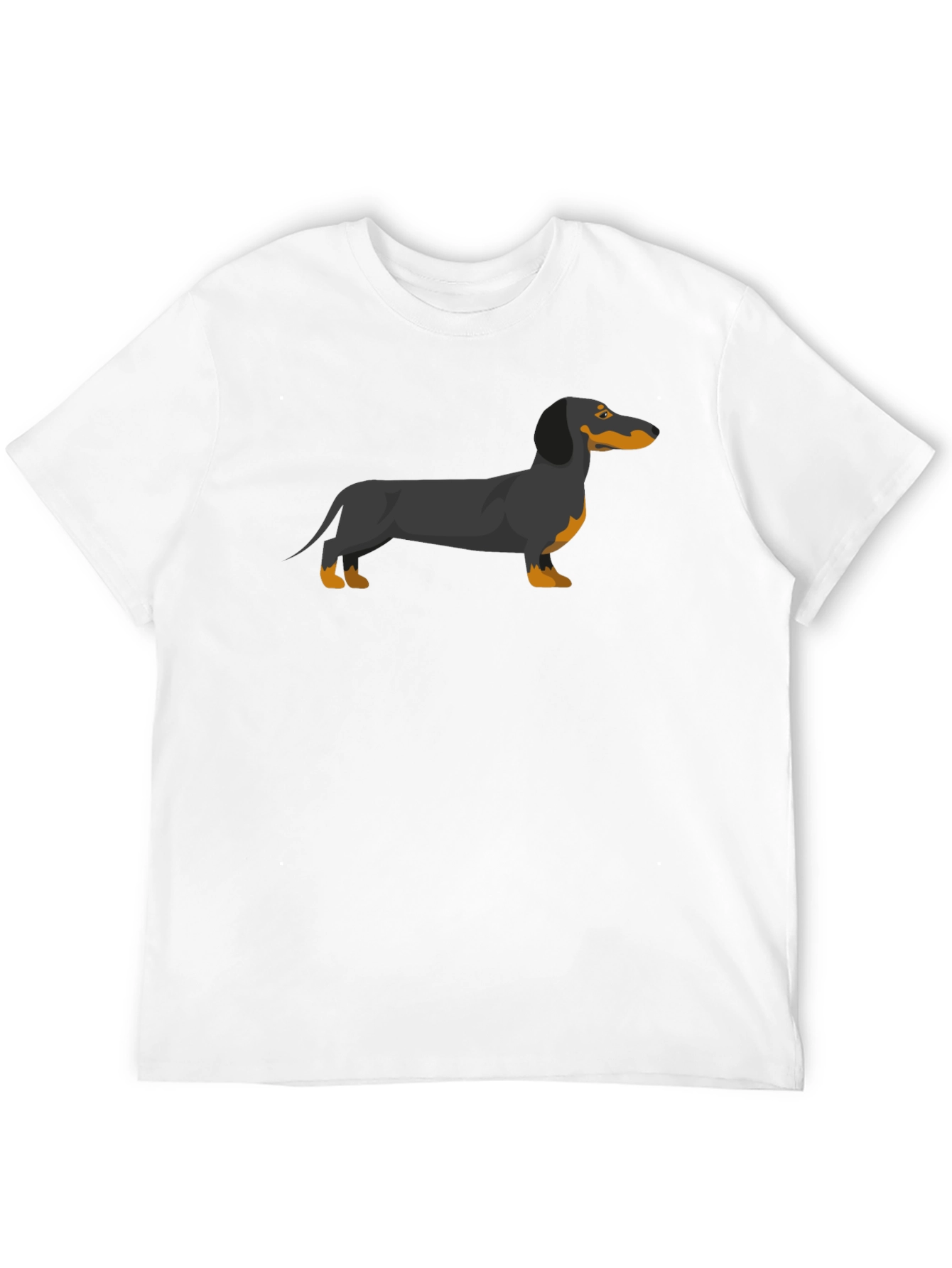 Dachshund Graphic Tee - Black Cotton T-Shirt