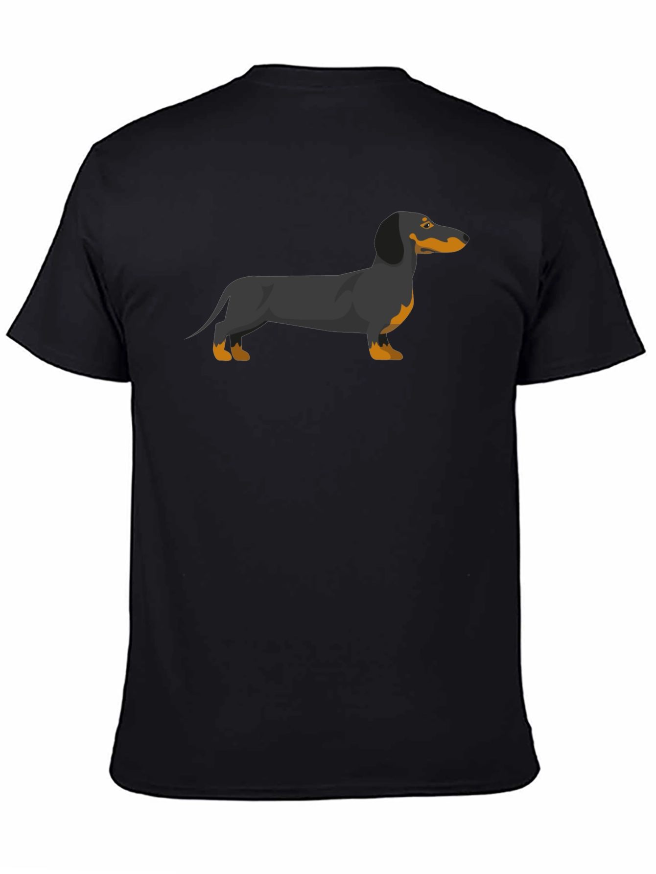 Dachshund Graphic Tee - Black Cotton T-Shirt