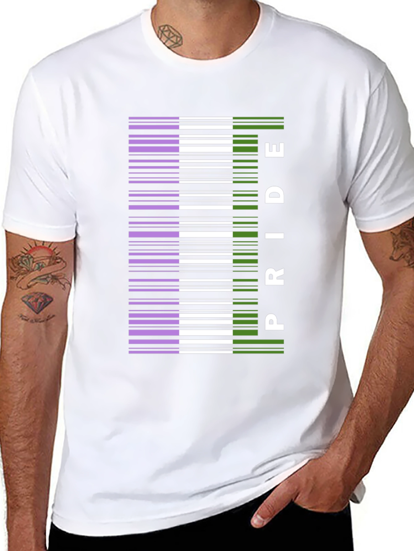 Pride Barcode Graphic Tee - Black