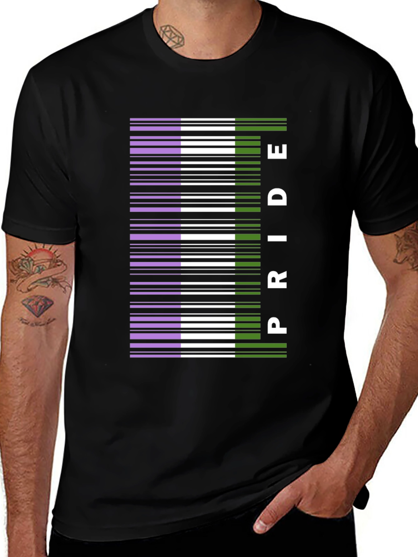 Pride Barcode Graphic Tee - Black