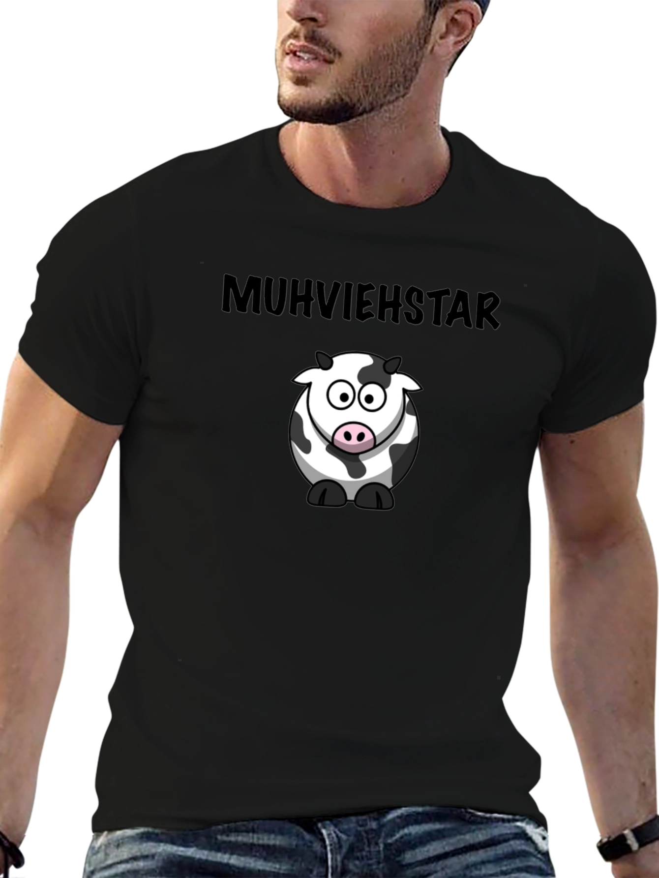 Muhviehstar Cow Graphic Black T-Shirt