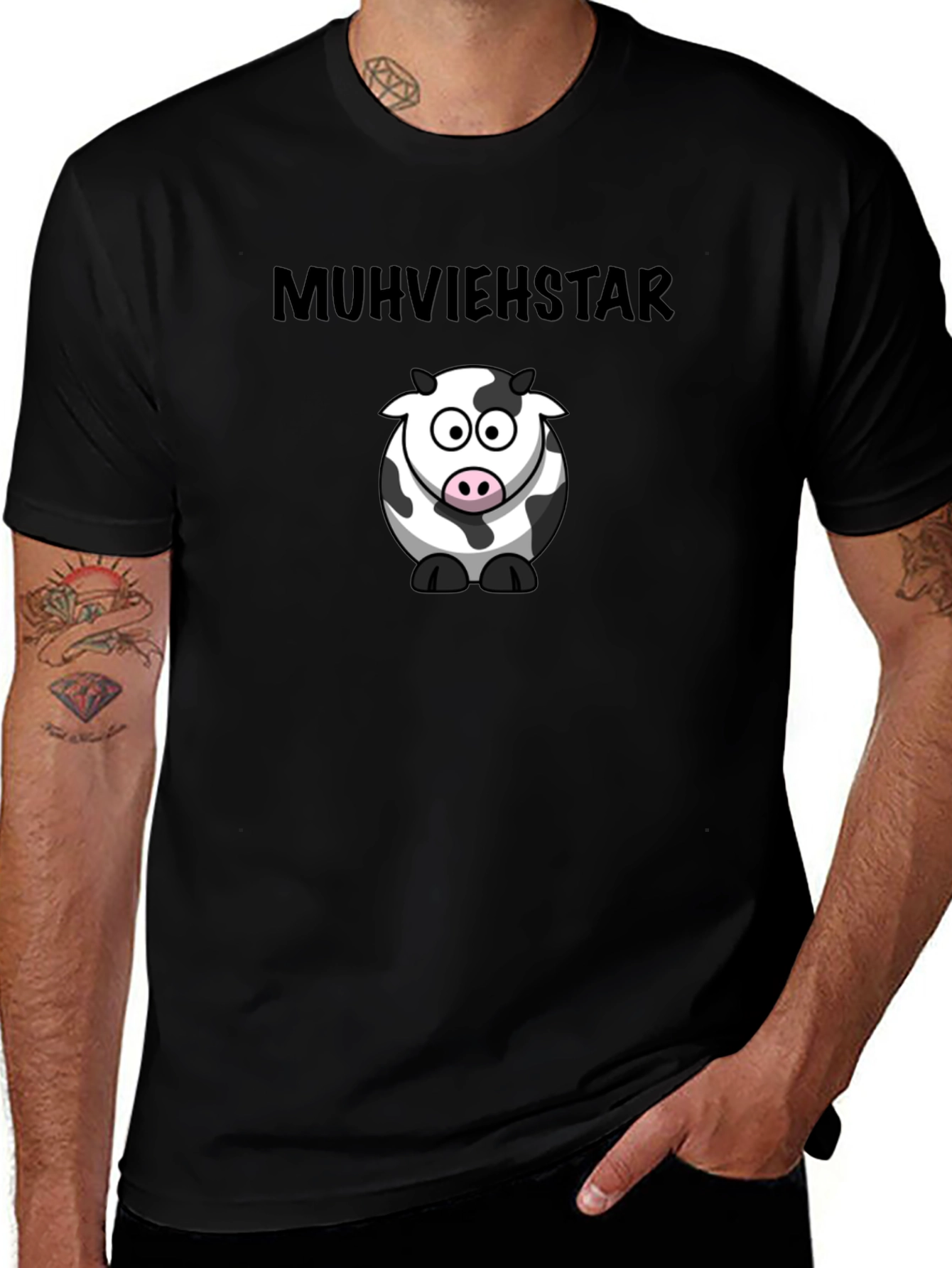 Muhviehstar Cow Graphic Black T-Shirt