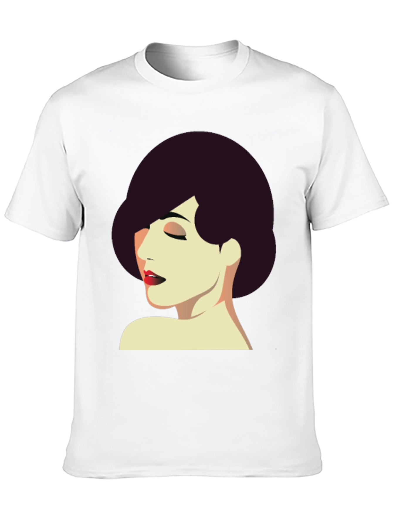 Retro Style Woman Graphic Tee - Black T-Shirt