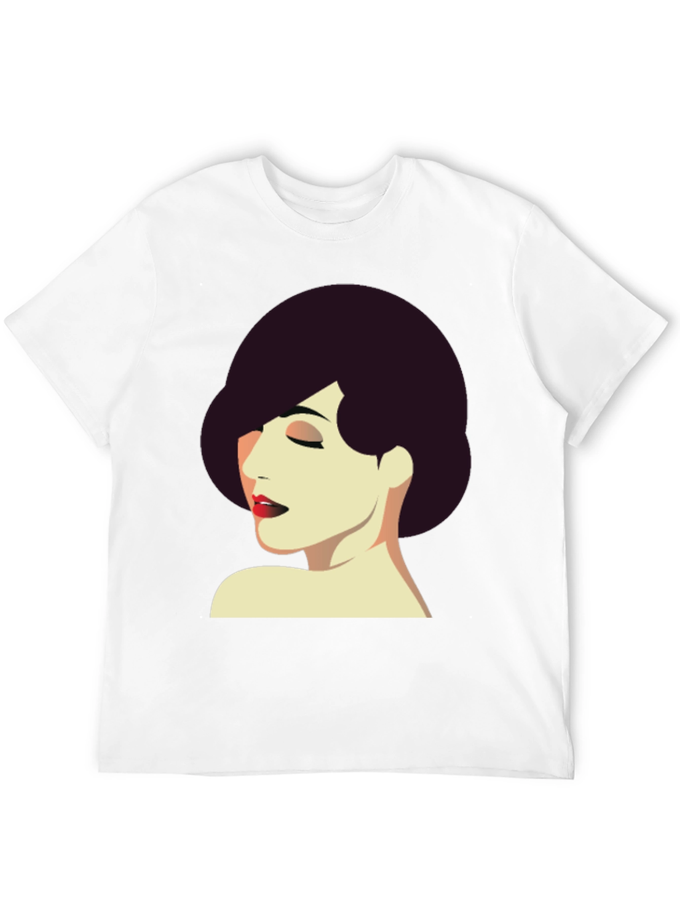 Retro Style Woman Graphic Tee - Black T-Shirt