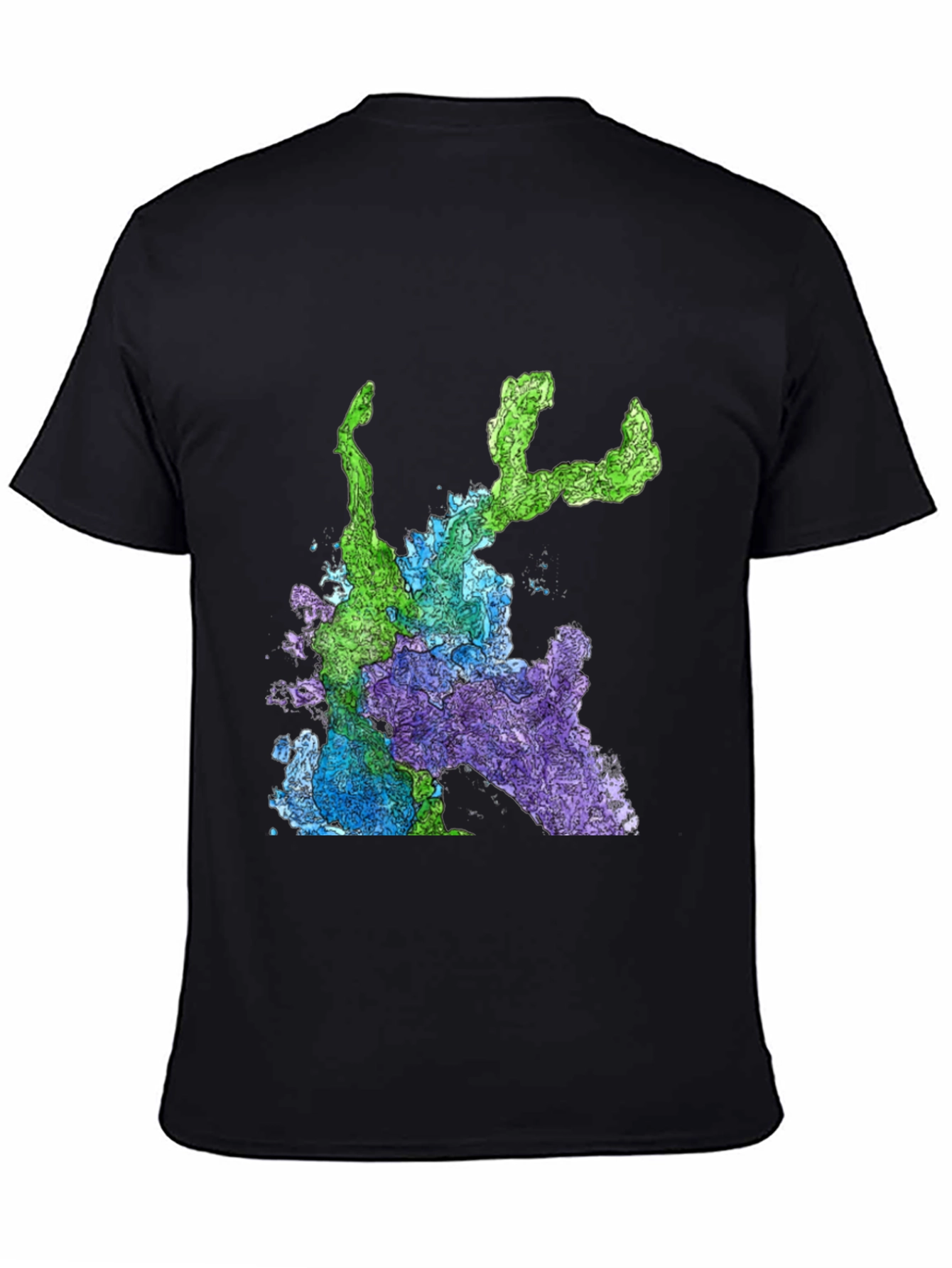 Abstract Art Graphic Print T-Shirt - Mens Black Tee