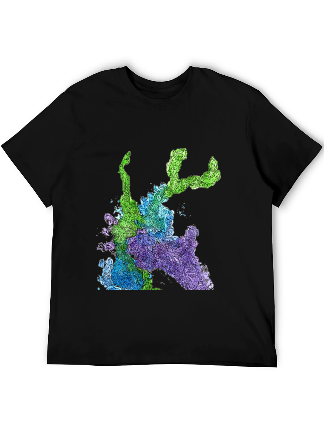 Abstract Art Graphic Print T-Shirt - Mens Black Tee