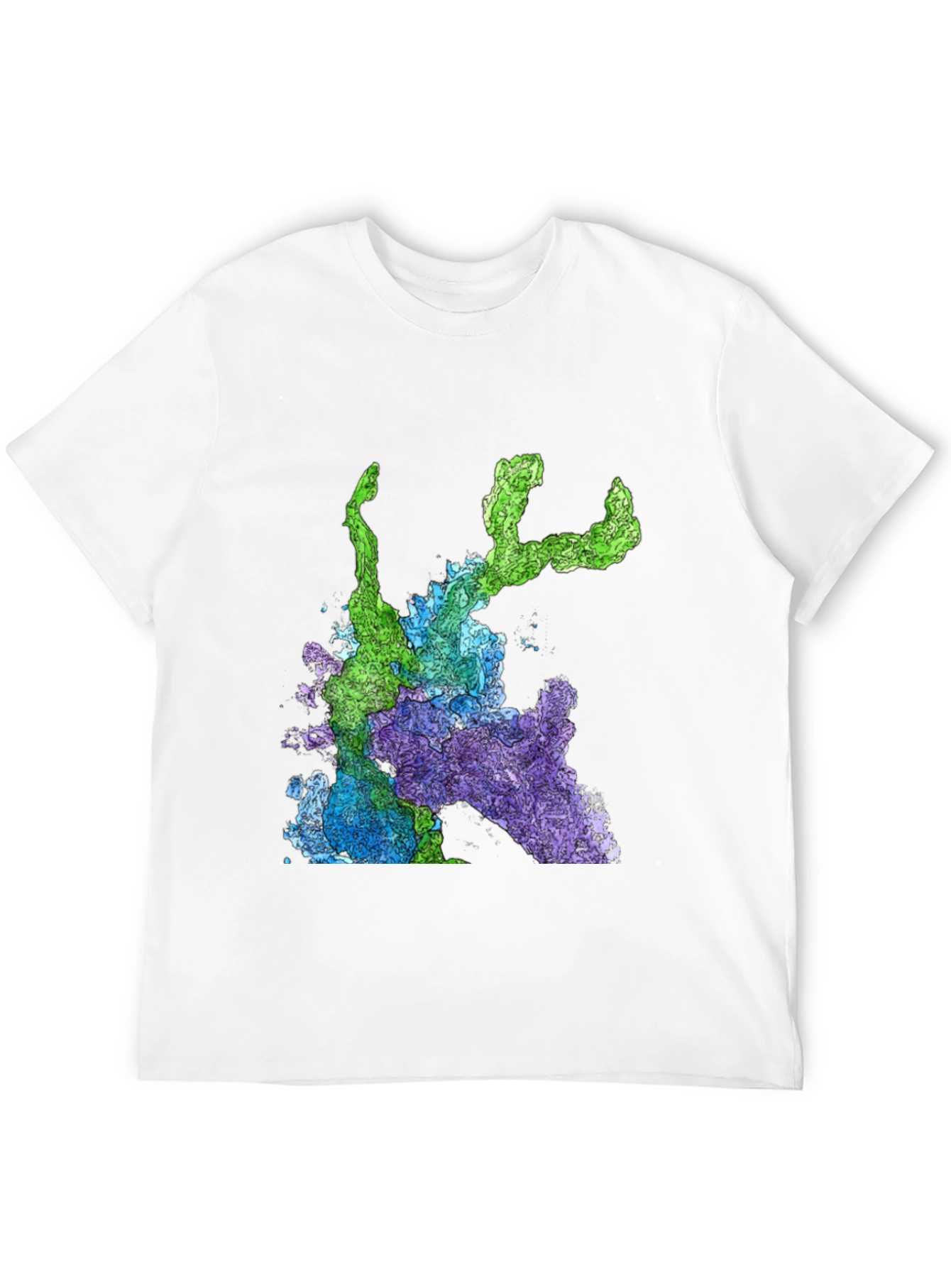 Abstract Art Graphic Print T-Shirt - Mens Black Tee