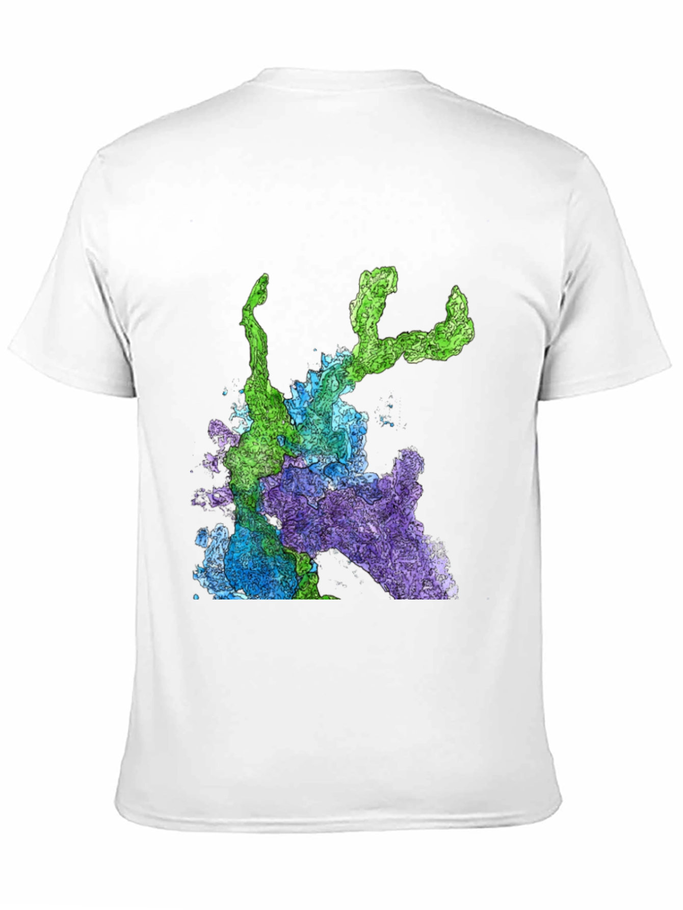 Abstract Art Graphic Print T-Shirt - Mens Black Tee
