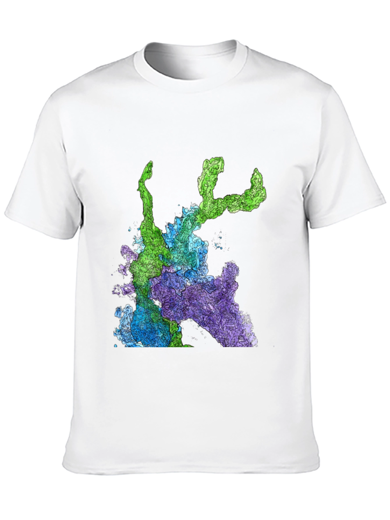 Abstract Art Graphic Print T-Shirt - Mens Black Tee