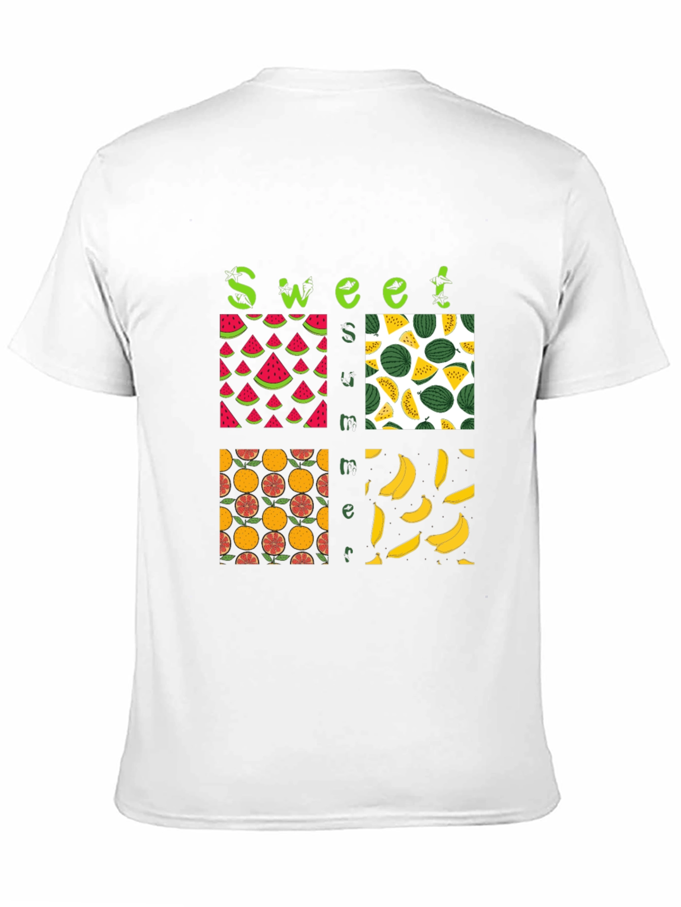 Sweet Summer Fruits Graphic Black T-Shirt